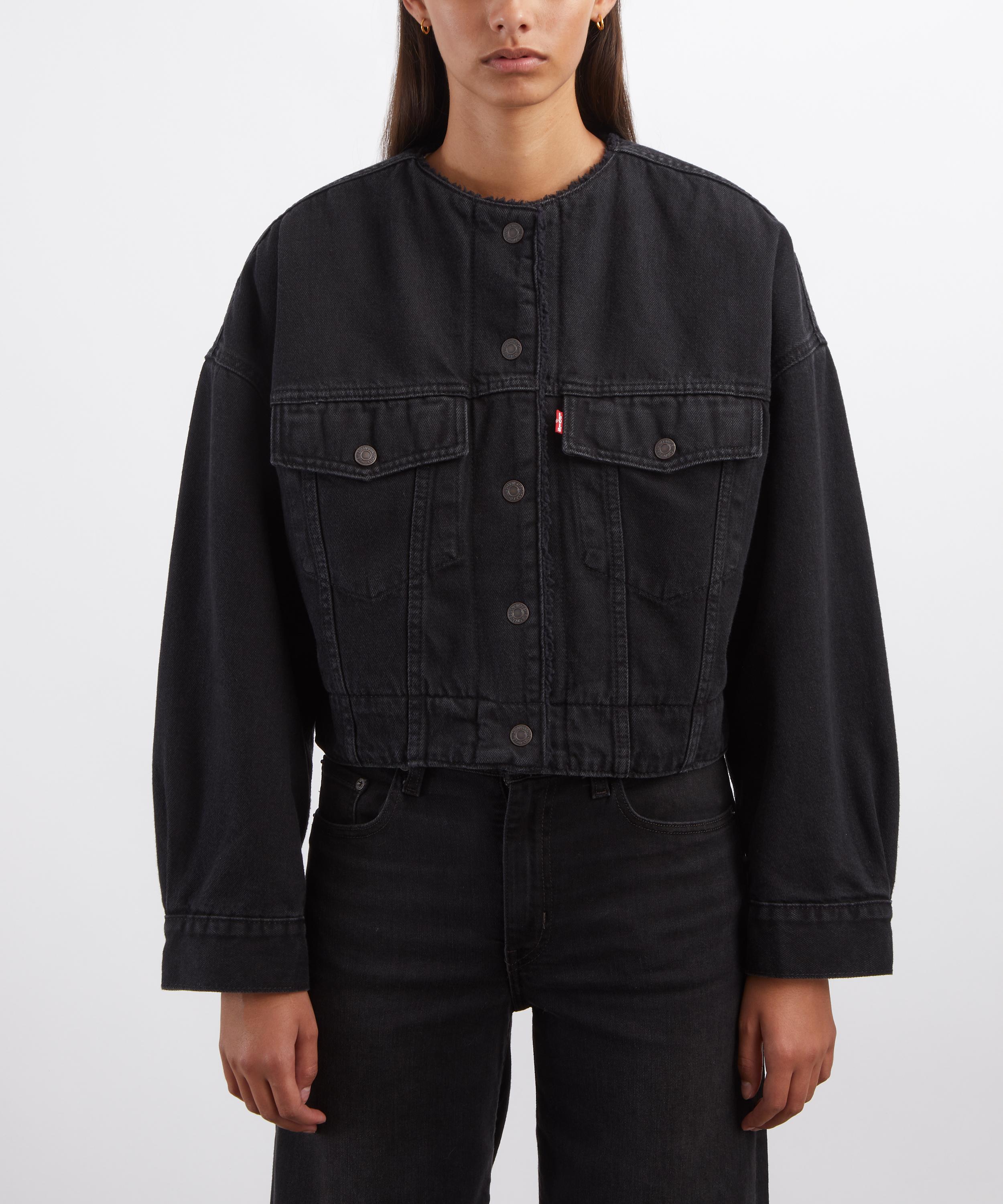 Levi's - Collarless Cropped Sherpa Trucker Jacket image number 2