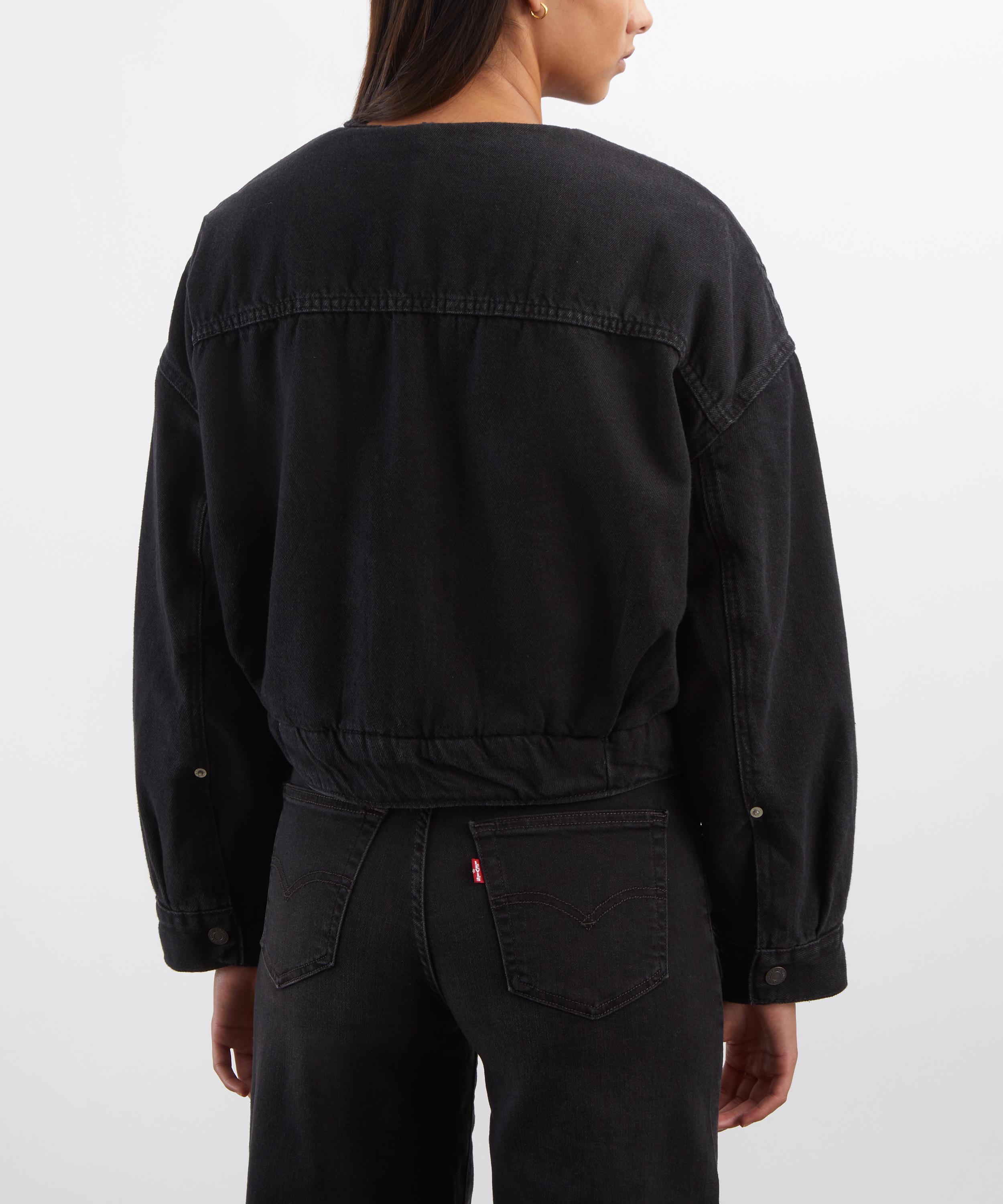 Levi's - Collarless Cropped Sherpa Trucker Jacket image number 3
