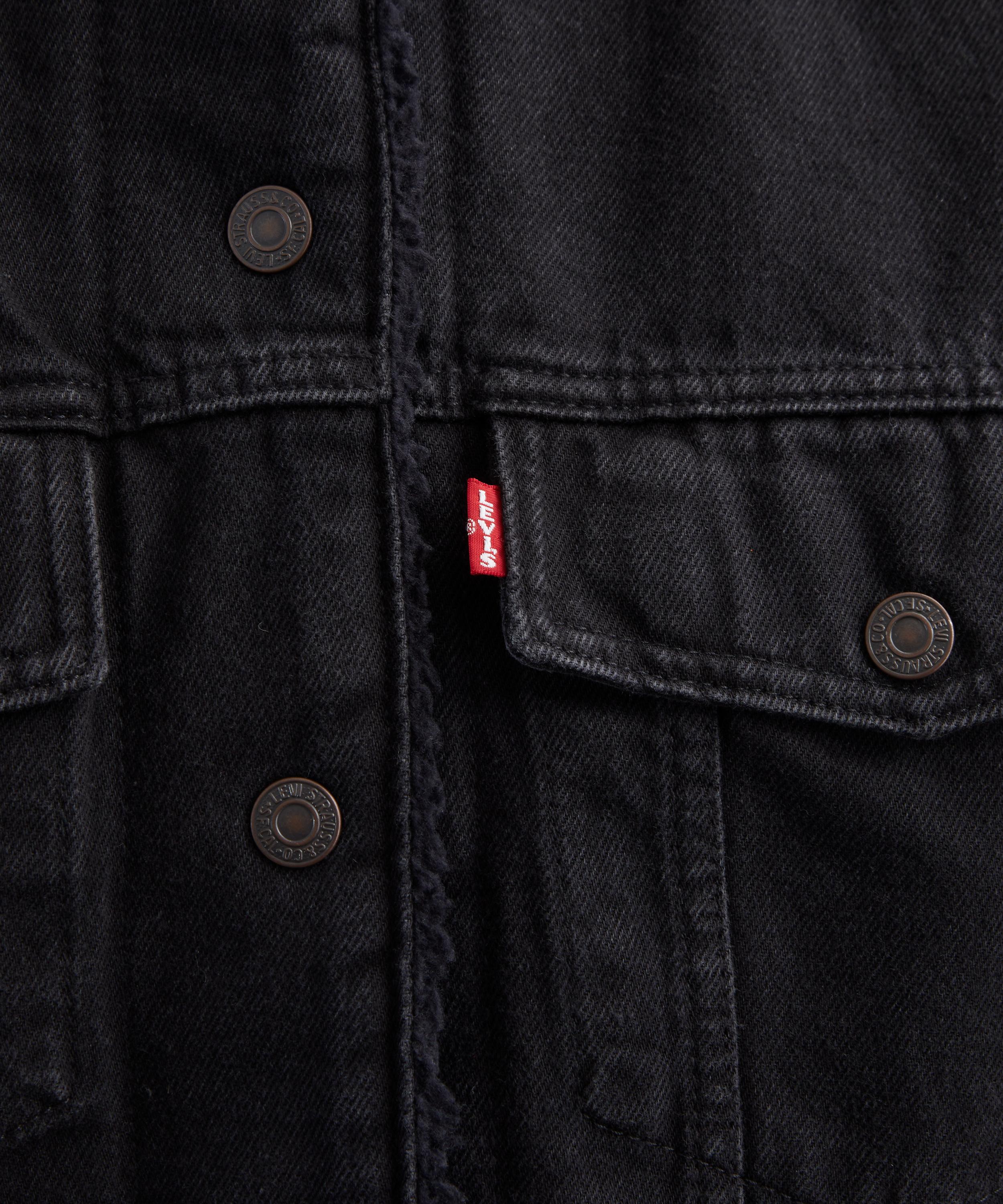 Levi's - Collarless Cropped Sherpa Trucker Jacket image number 4
