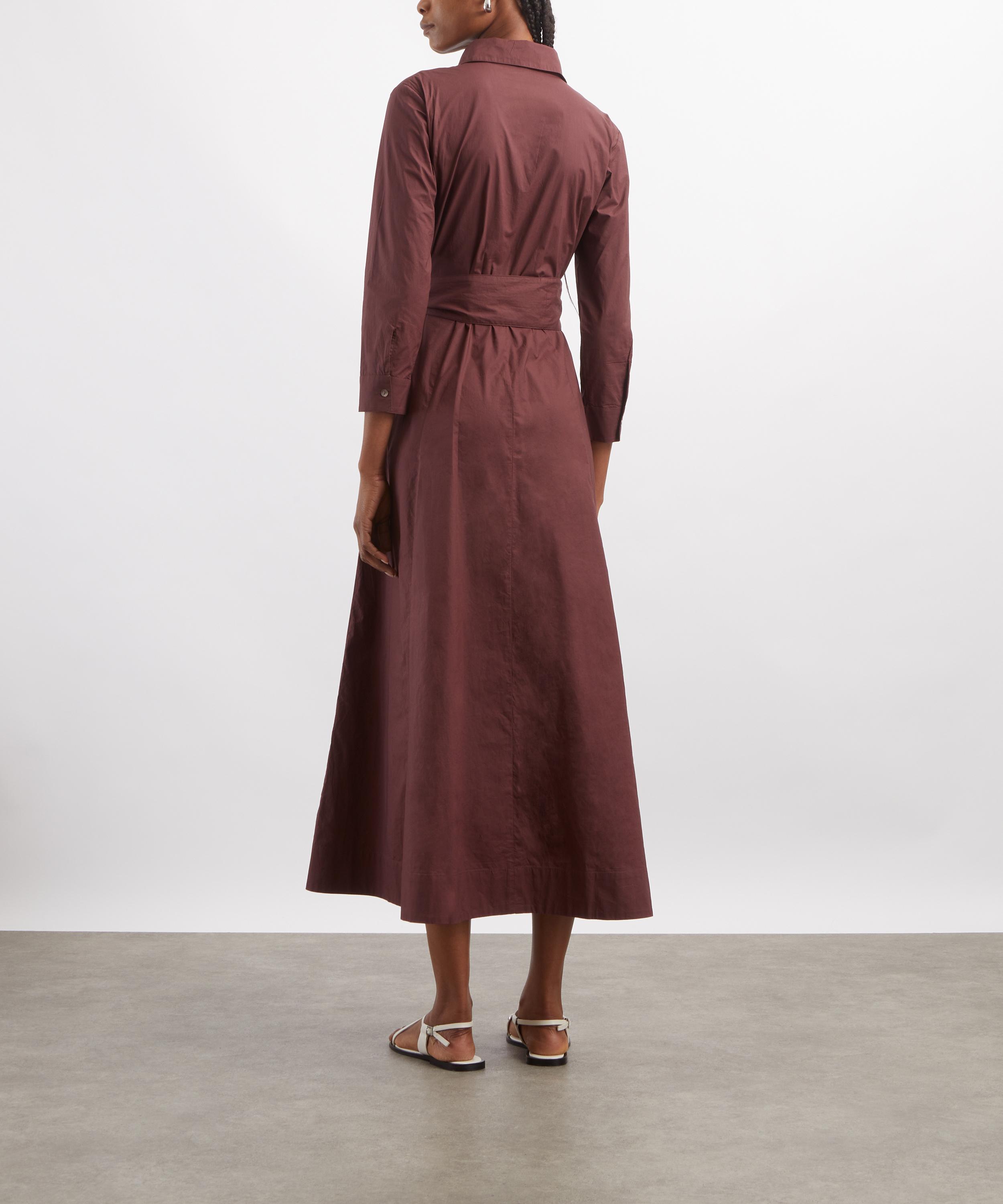 Mondo Corsini - Cervo Cacao Cotton Poplin Shirt Dress image number 3