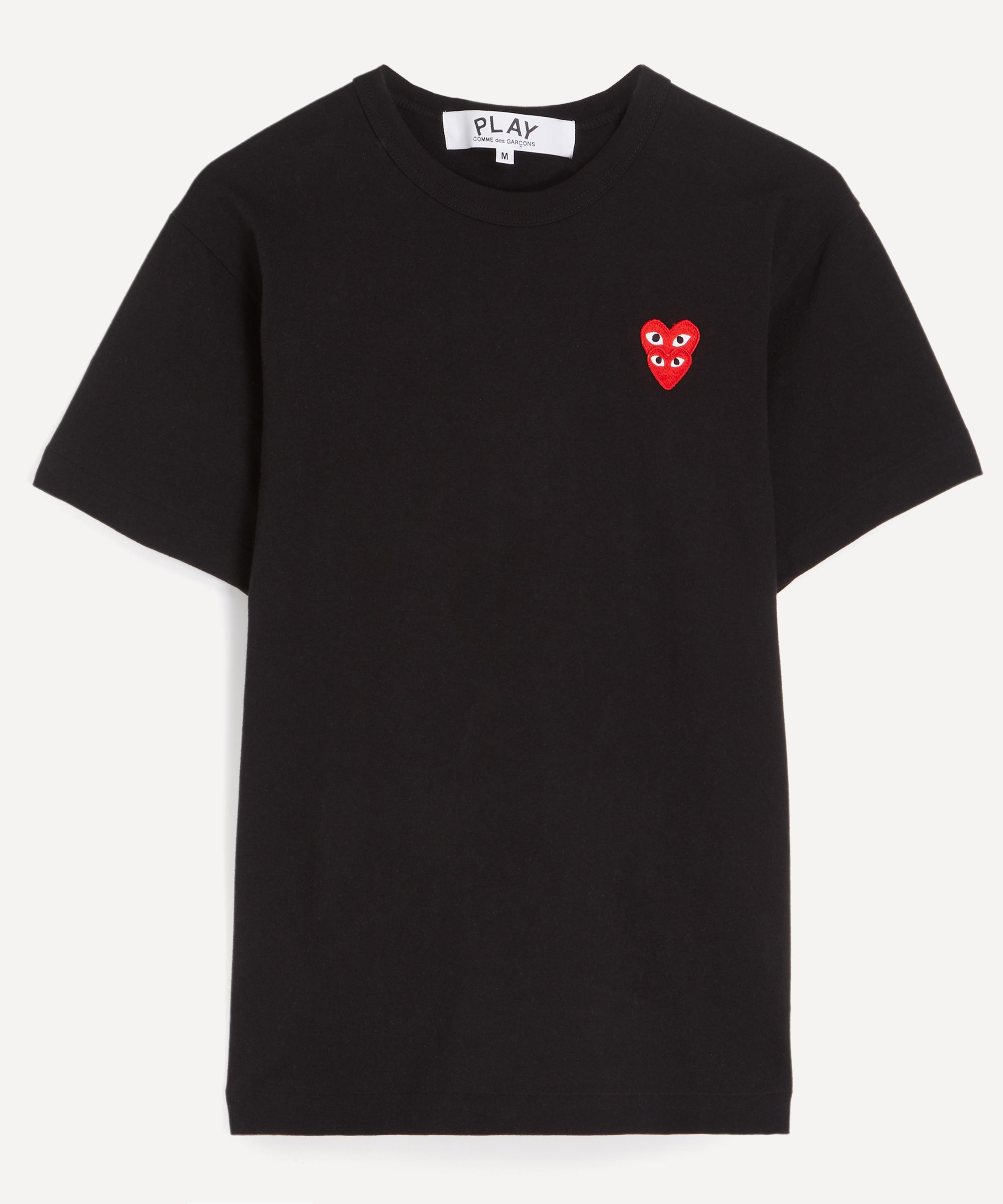 Comme des Gar&ccedil;ons Play - Black Double Red Emblem Short-Sleeve T-Shirt