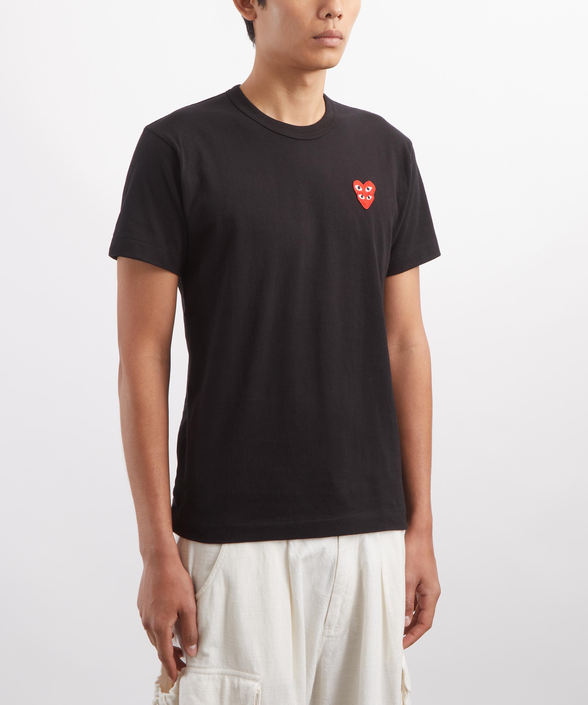 Comme des Gar&ccedil;ons Play - Black Double Red Emblem Short-Sleeve T-Shirt image number 2