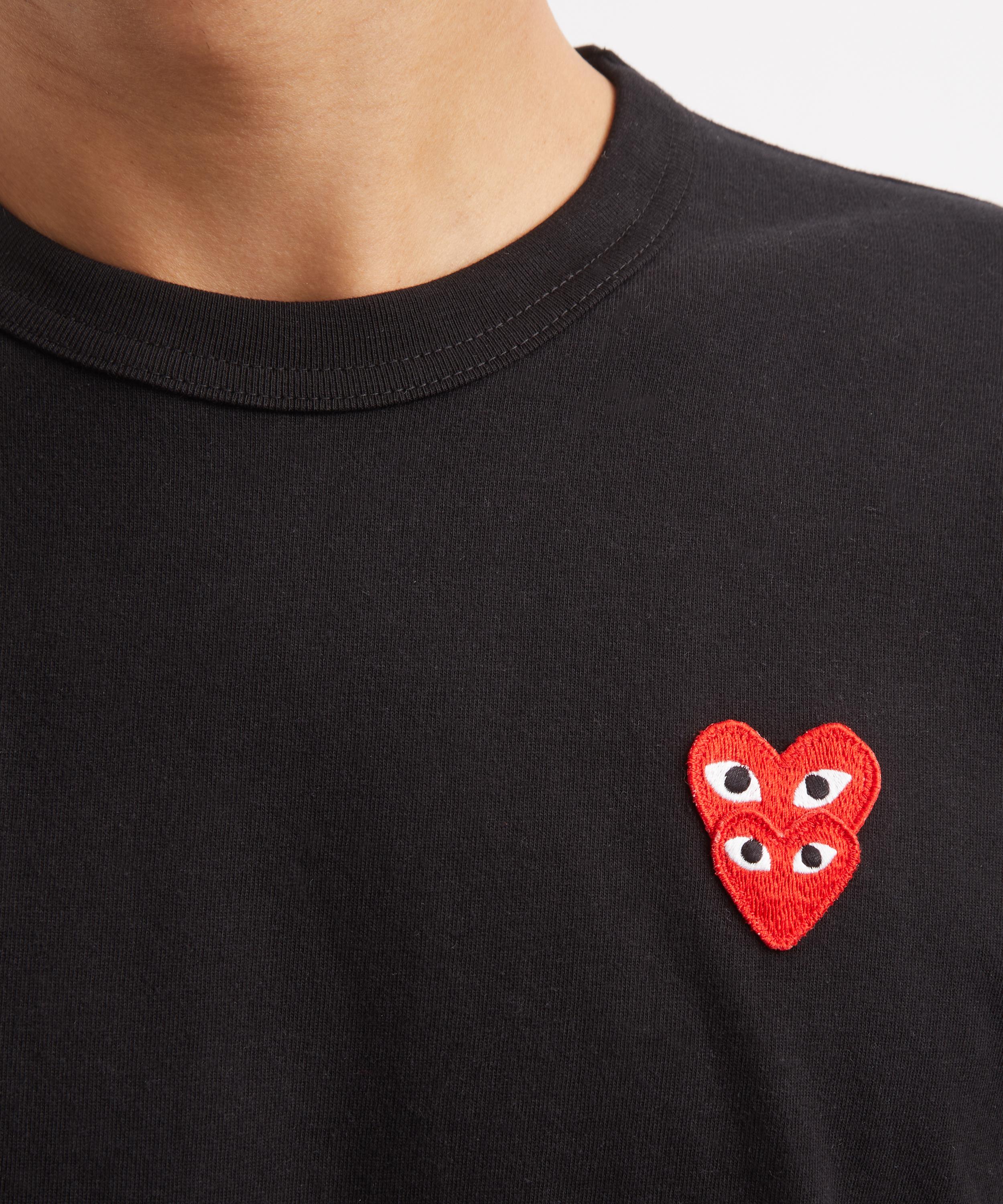 Comme des Gar&ccedil;ons Play - Black Double Red Emblem Short-Sleeve T-Shirt image number 4