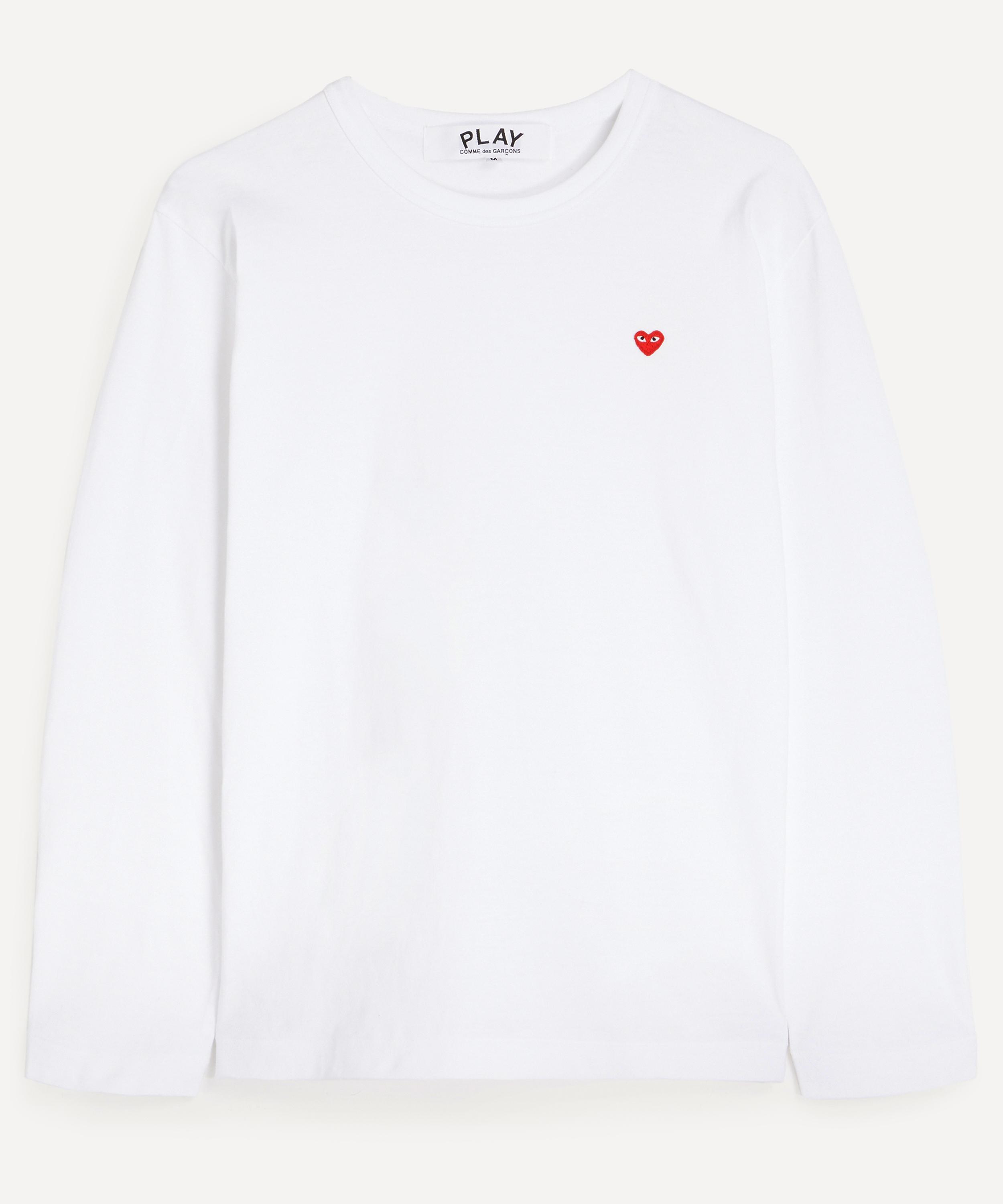 Comme des Gar&ccedil;ons Play - White Small Red Emblem Long-Sleeve T-Shirt