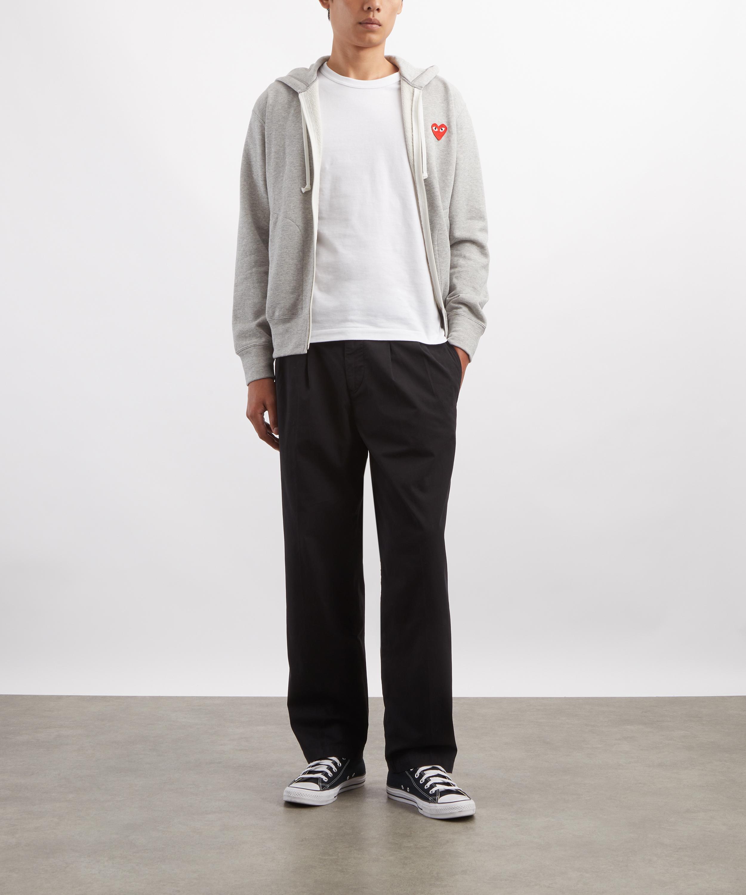 Comme des Gar&ccedil;ons Play - White Small Red Emblem Long-Sleeve T-Shirt image number 1