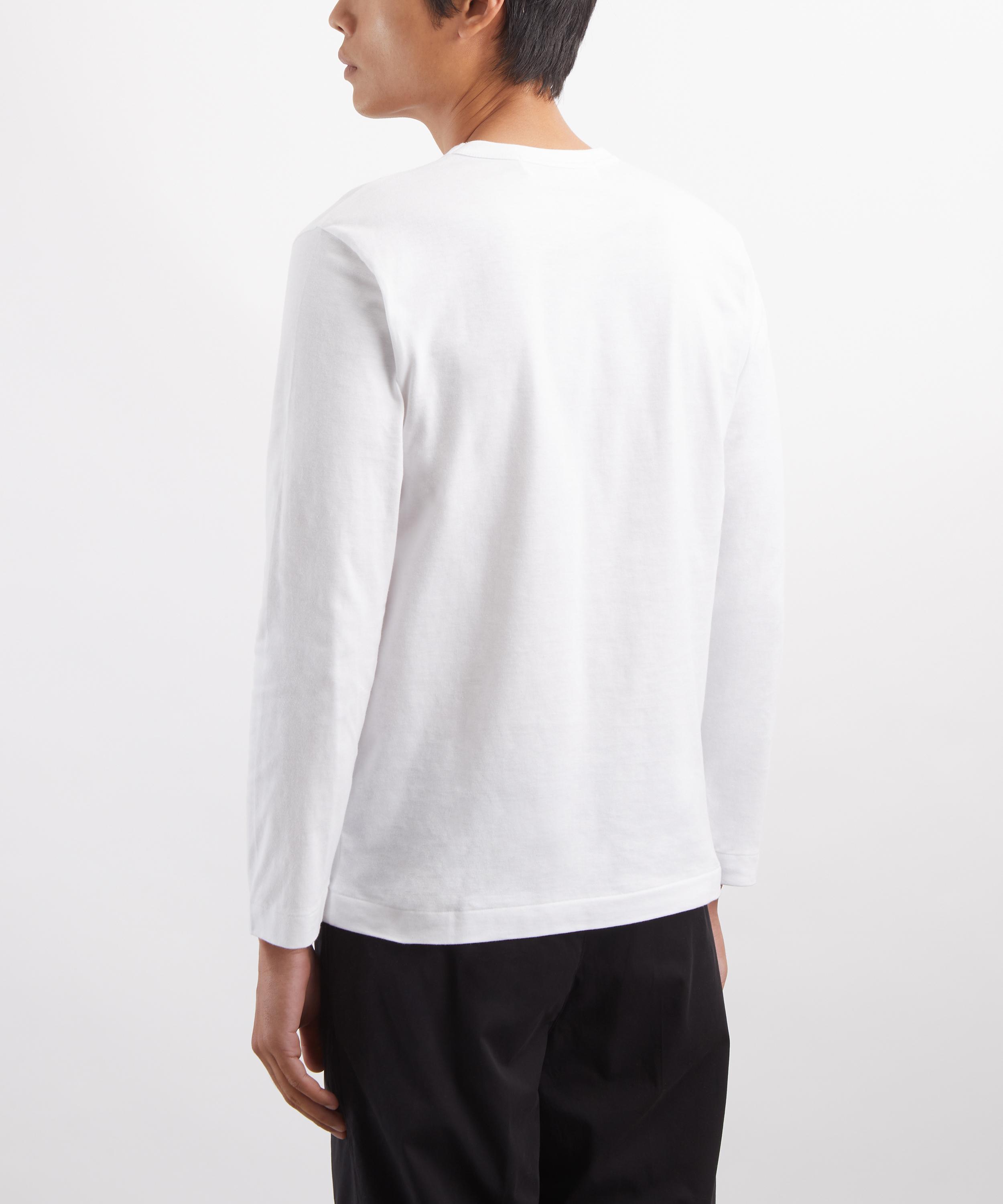 Comme des Gar&ccedil;ons Play - White Small Red Emblem Long-Sleeve T-Shirt image number 3