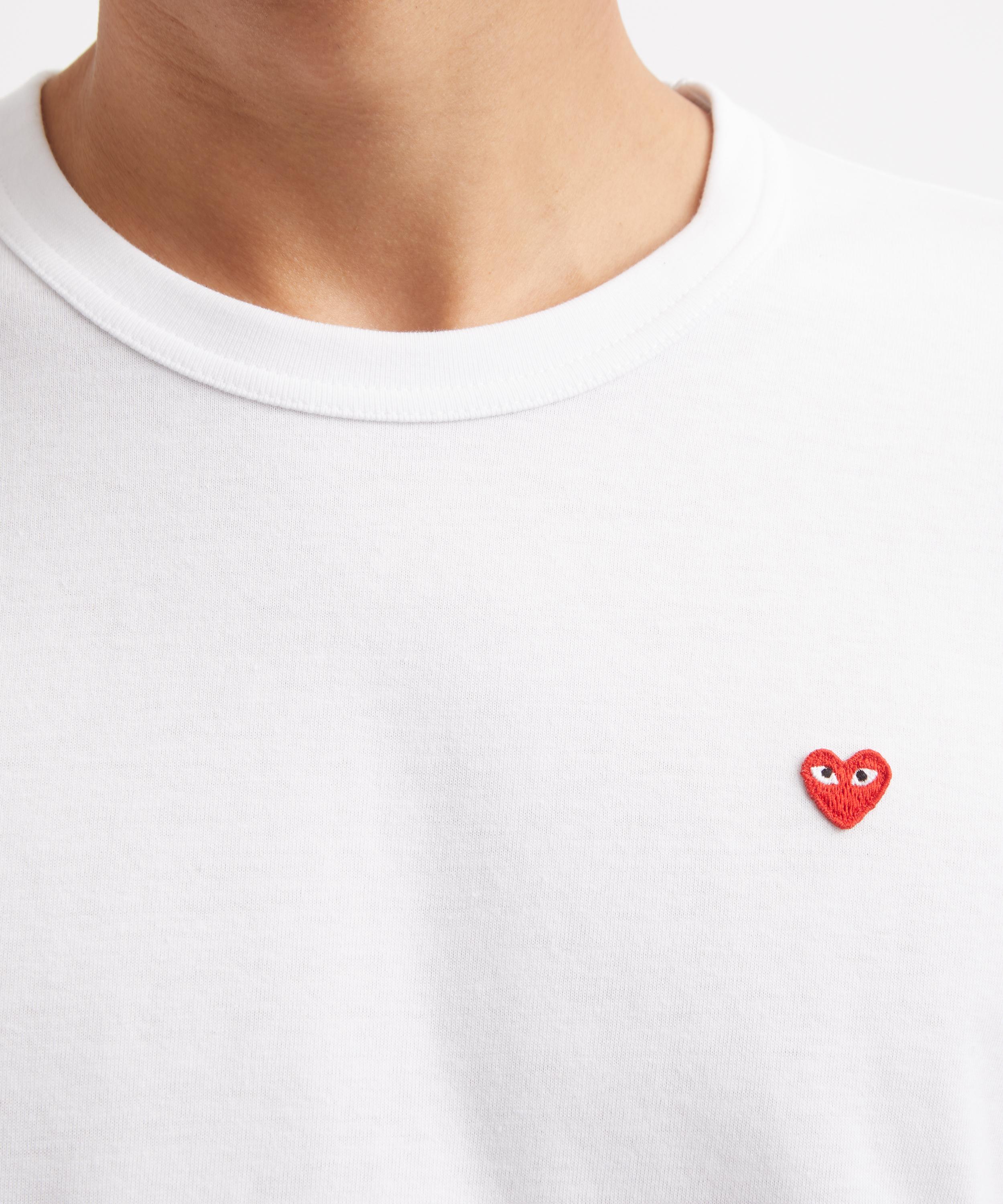 Comme des Gar&ccedil;ons Play - White Small Red Emblem Long-Sleeve T-Shirt image number 4