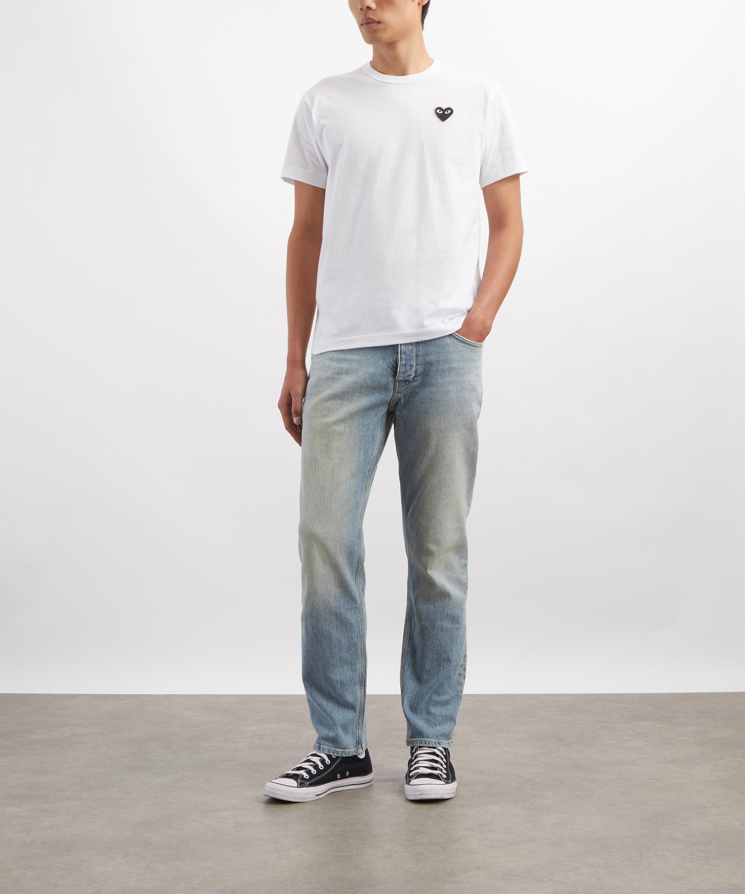 Comme des Gar&ccedil;ons Play - White Rhinestone Heart Short-Sleeve T-Shirt image number 1
