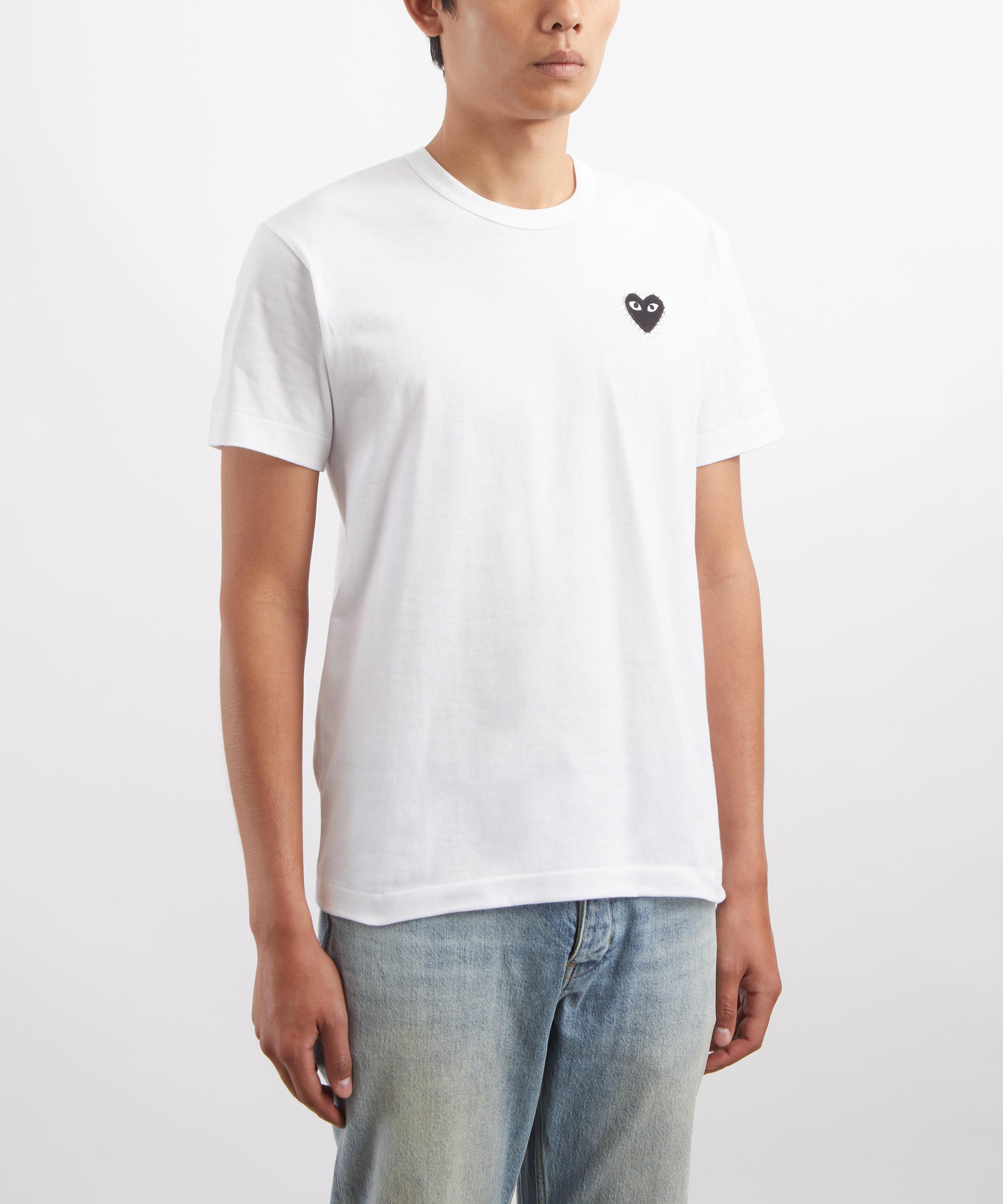 Comme des Gar&ccedil;ons Play - White Rhinestone Heart Short-Sleeve T-Shirt image number 2