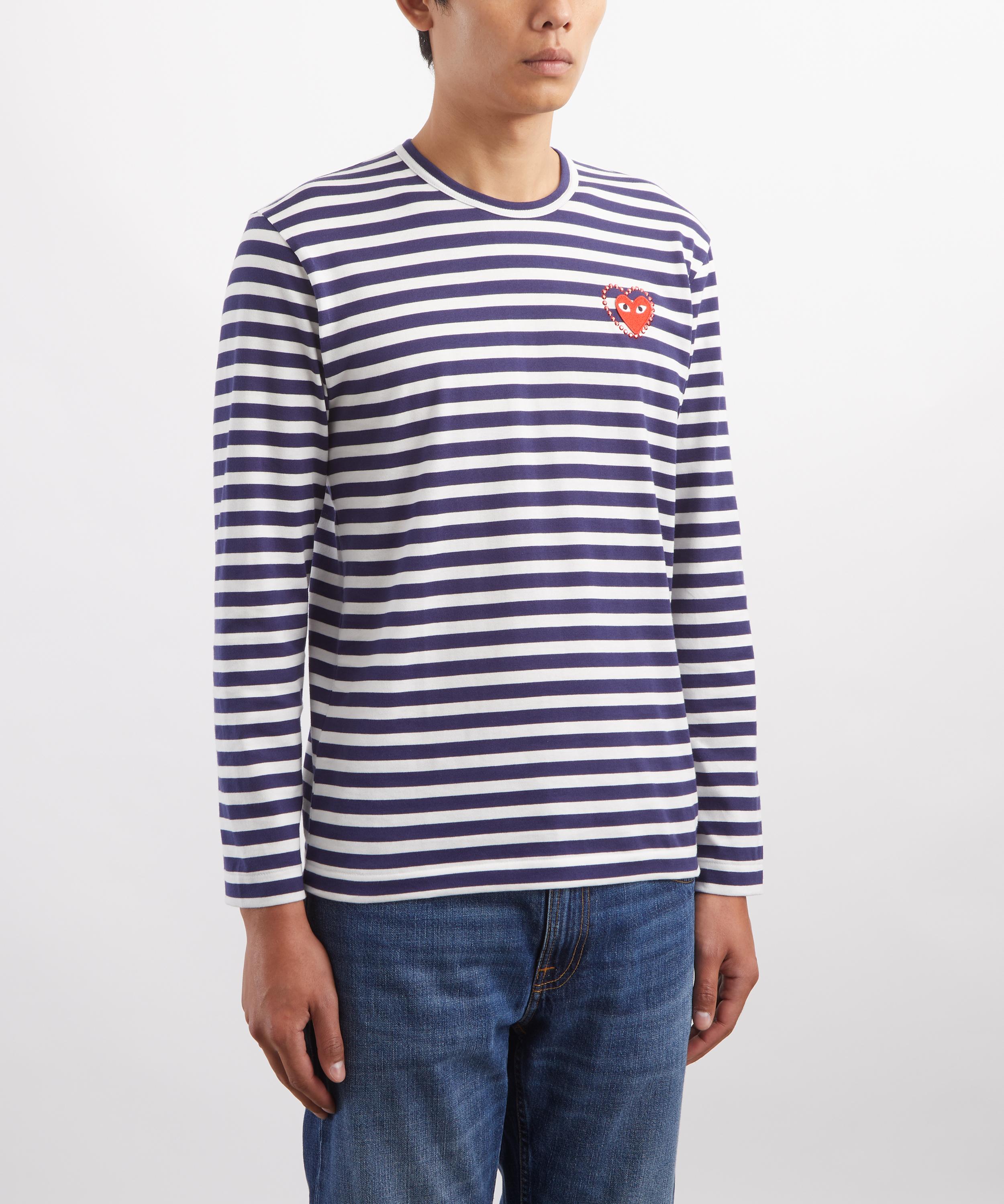 Comme des Gar&ccedil;ons Play - Metalstone Striped Long-Sleeve T-Shirt image number 2