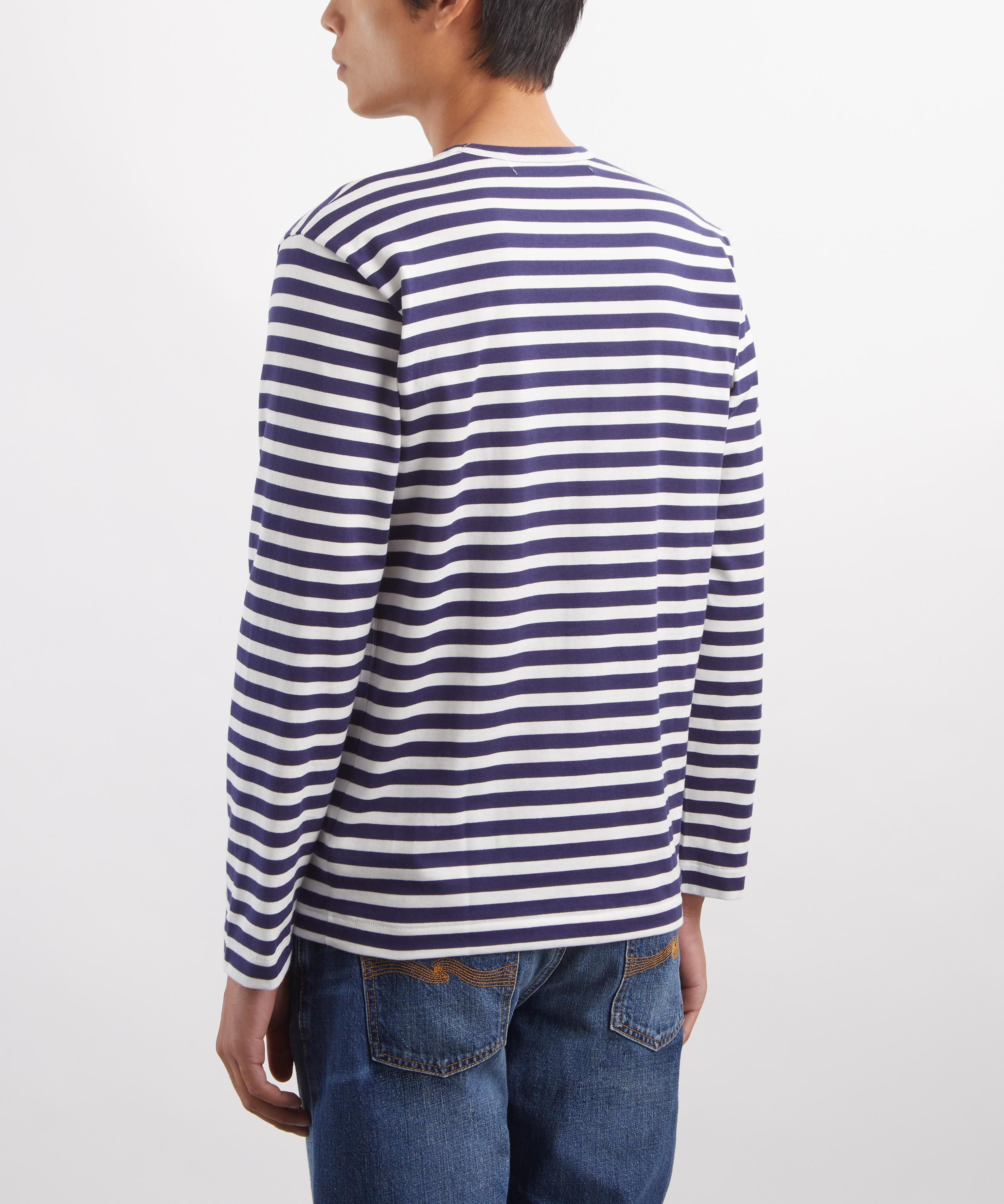 Comme des Gar&ccedil;ons Play - Metalstone Striped Long-Sleeve T-Shirt image number 3