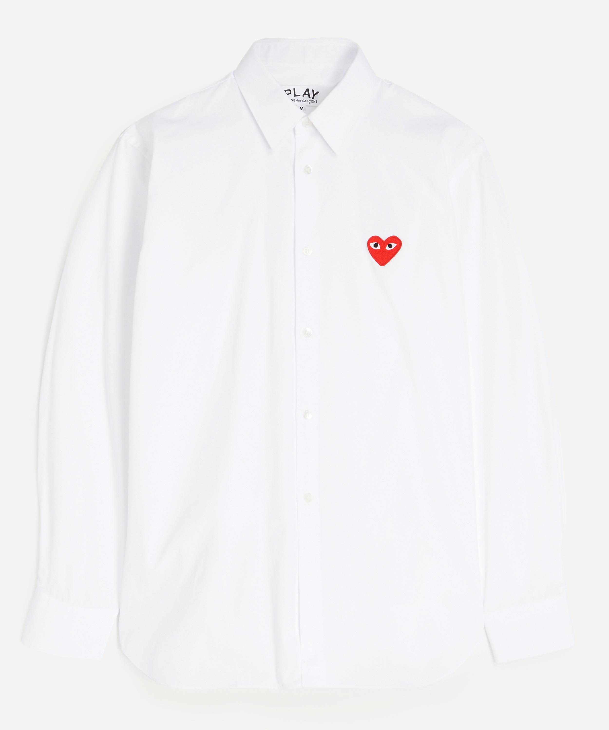 Comme des Gar&ccedil;ons Play - White Red Emblem Shirt