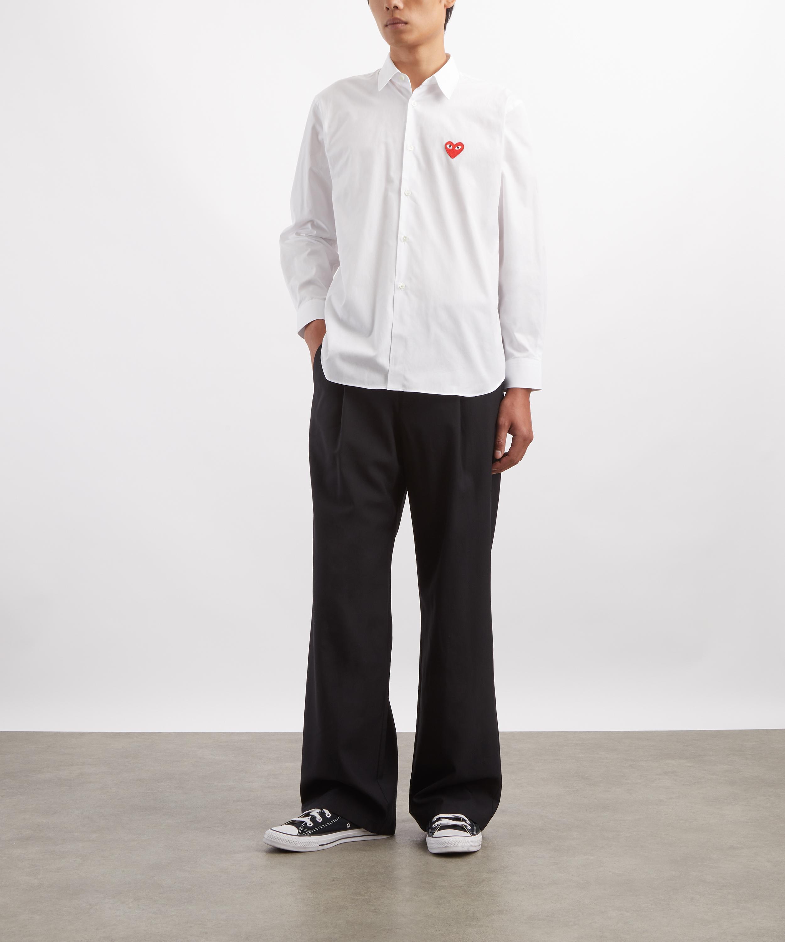 Comme des Gar&ccedil;ons Play - White Red Emblem Shirt image number 1