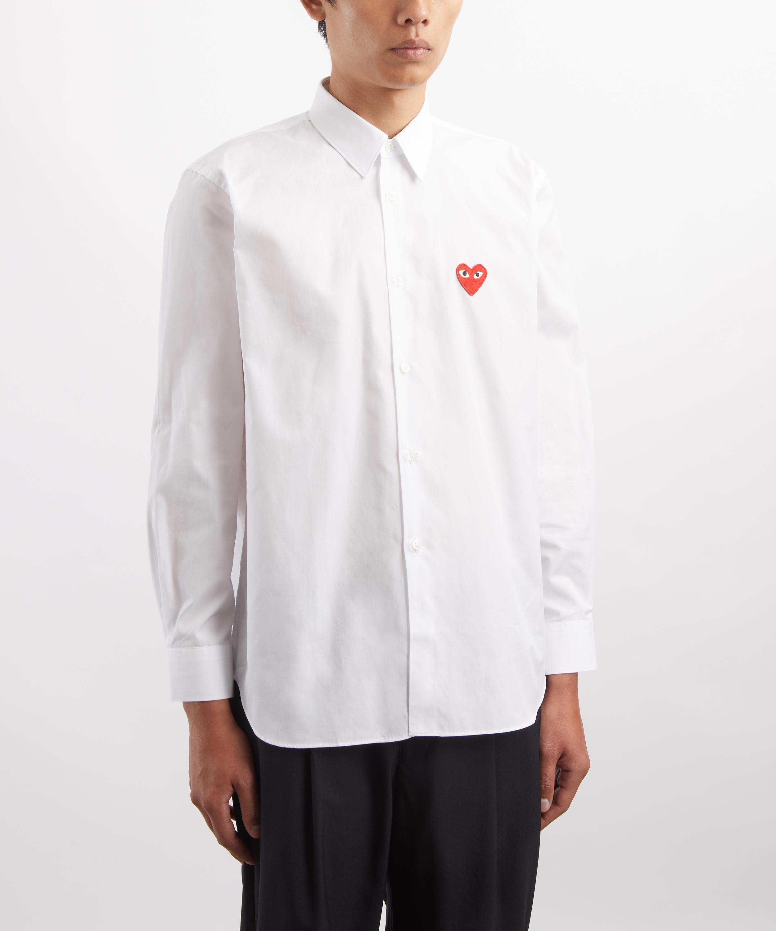 Comme des Gar&ccedil;ons Play - White Red Emblem Shirt image number 2