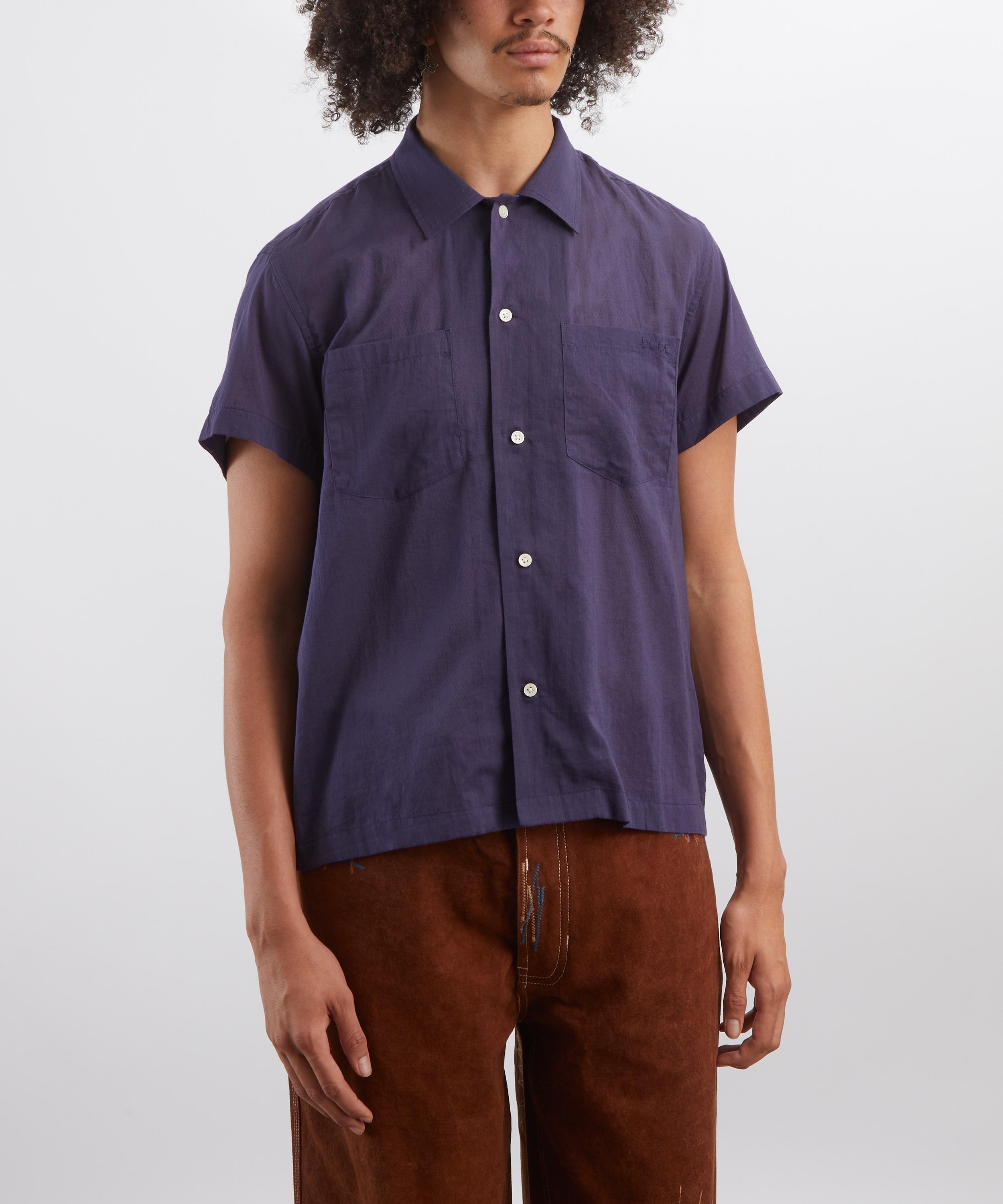 Bode - Voile Short-Sleeve Shirt in Navy image number 2