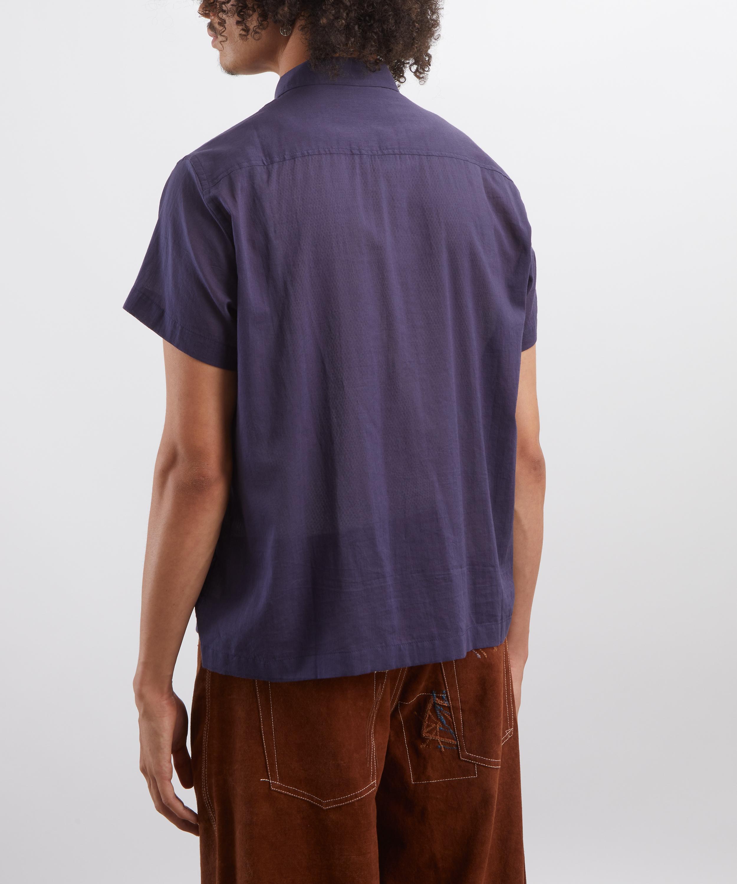 Bode - Voile Short-Sleeve Shirt in Navy image number 3