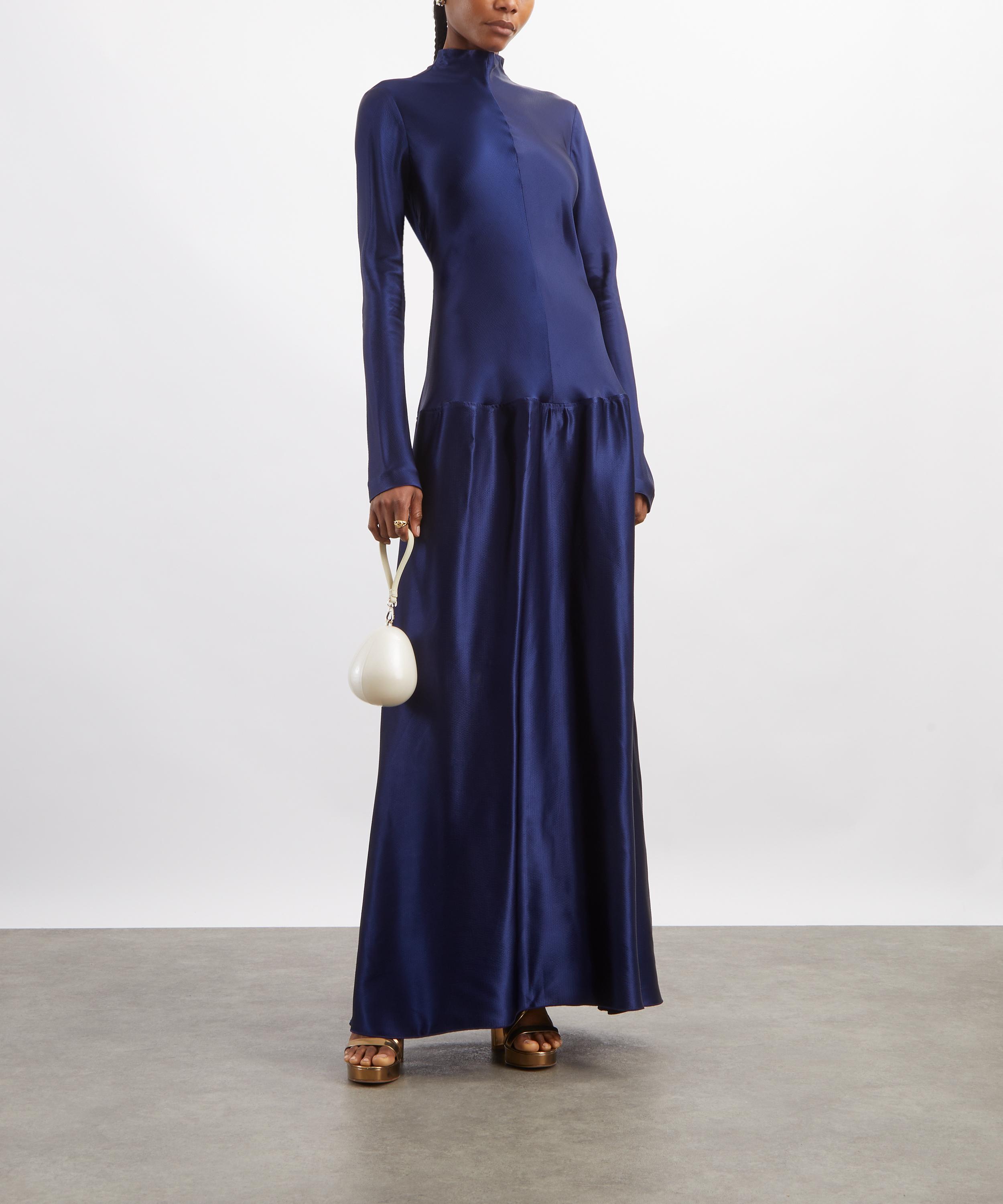 FFORME - Mila Prussian Blue Satin Gown image number 1
