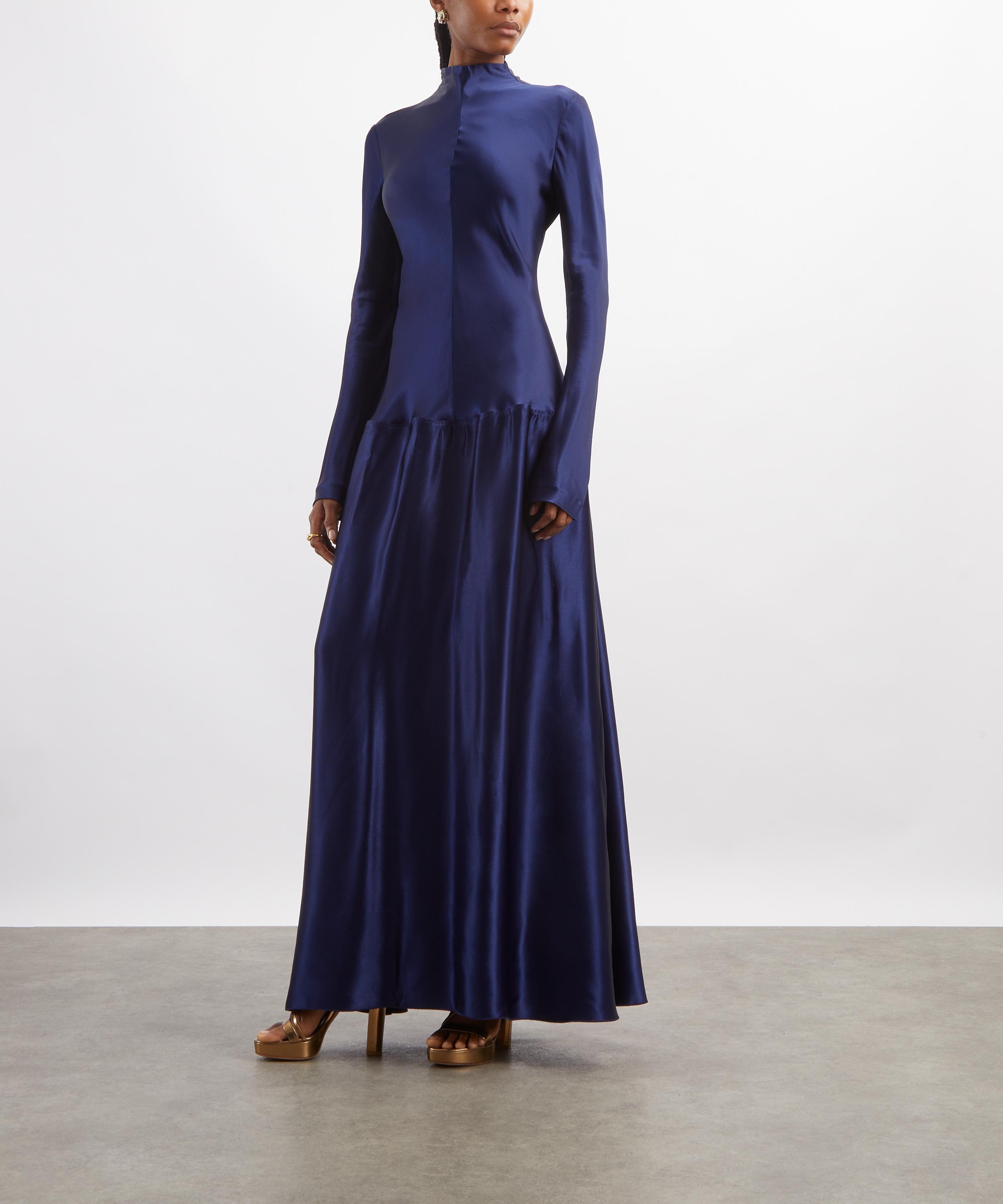 FFORME - Mila Prussian Blue Satin Gown image number 2