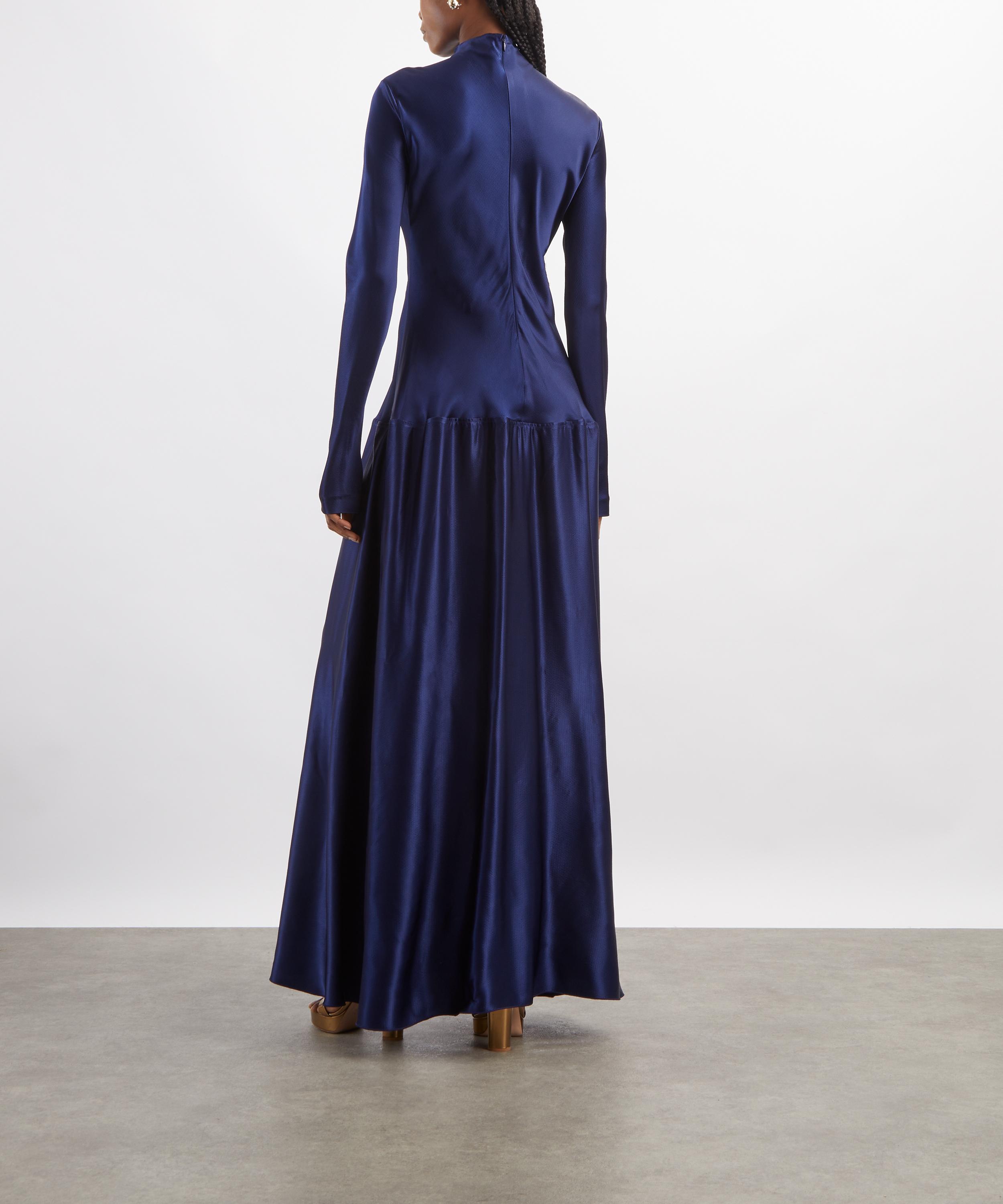 FFORME - Mila Prussian Blue Satin Gown image number 3