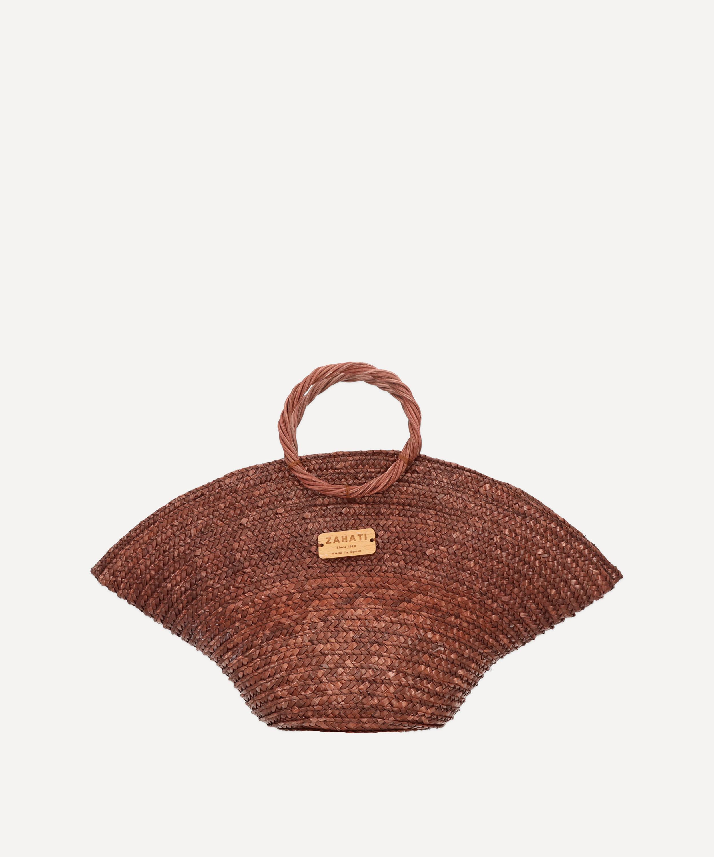 Zahati - Wheat Straw Chocolate Mini Hatbag image number 0
