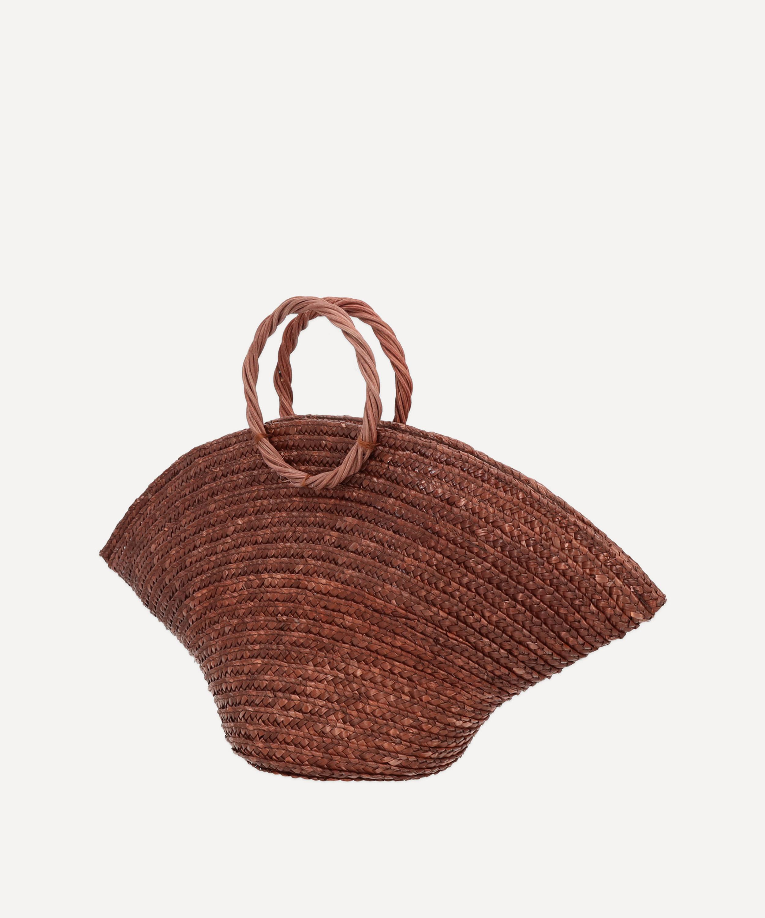 Zahati - Wheat Straw Chocolate Mini Hatbag image number 2