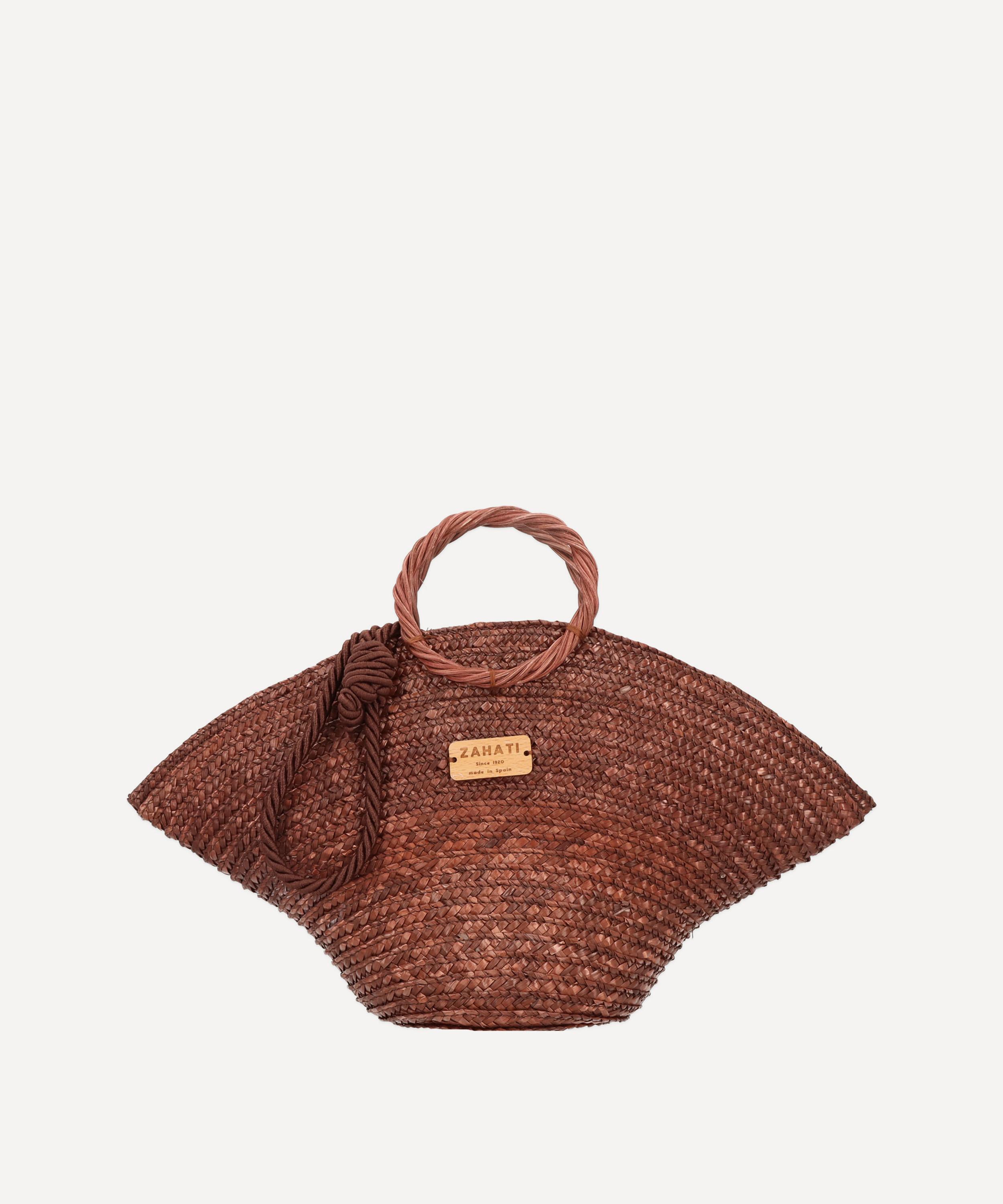Zahati - Wheat Straw Chocolate Mini Hatbag image number 3