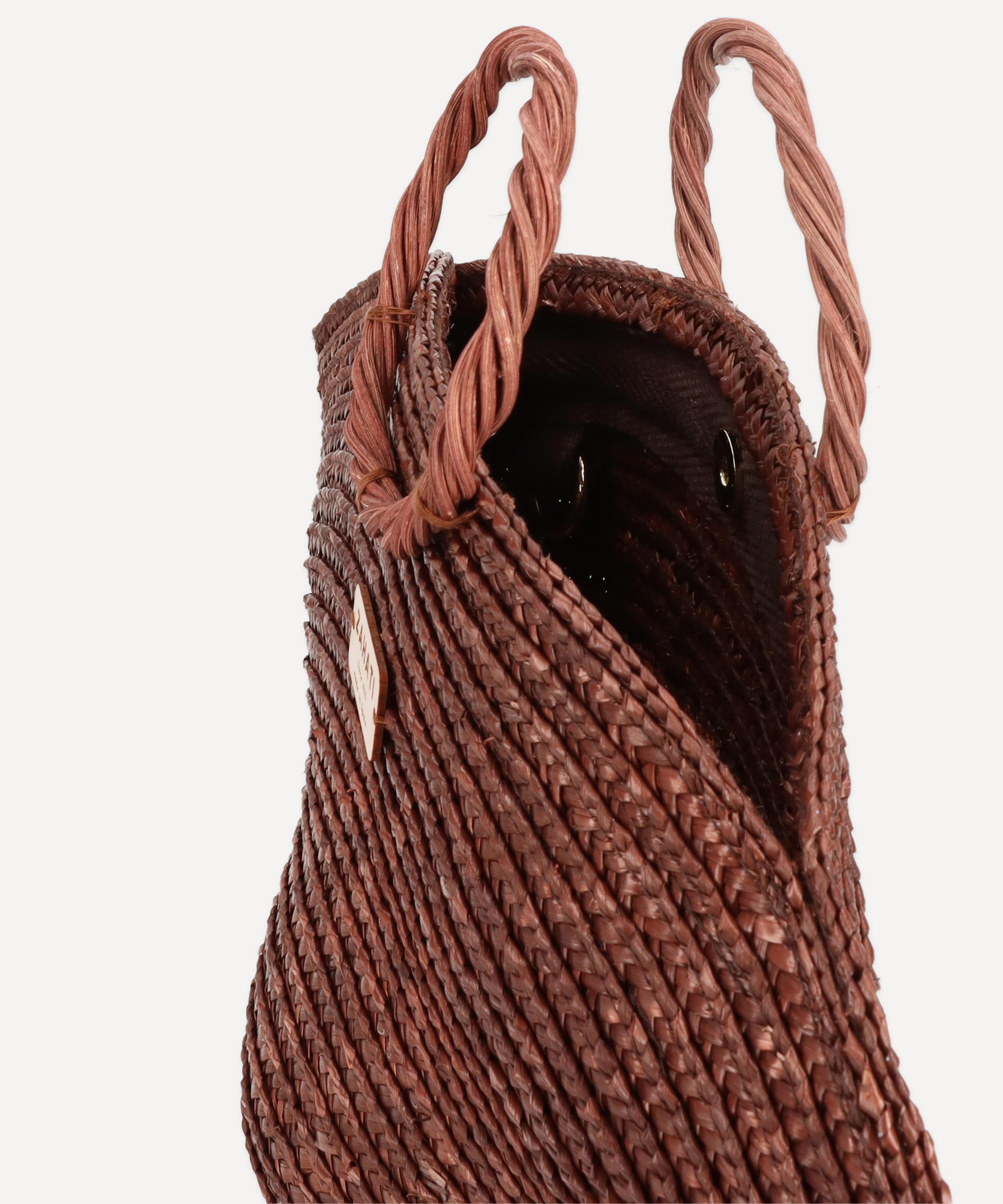 Zahati - Wheat Straw Chocolate Mini Hatbag image number 4