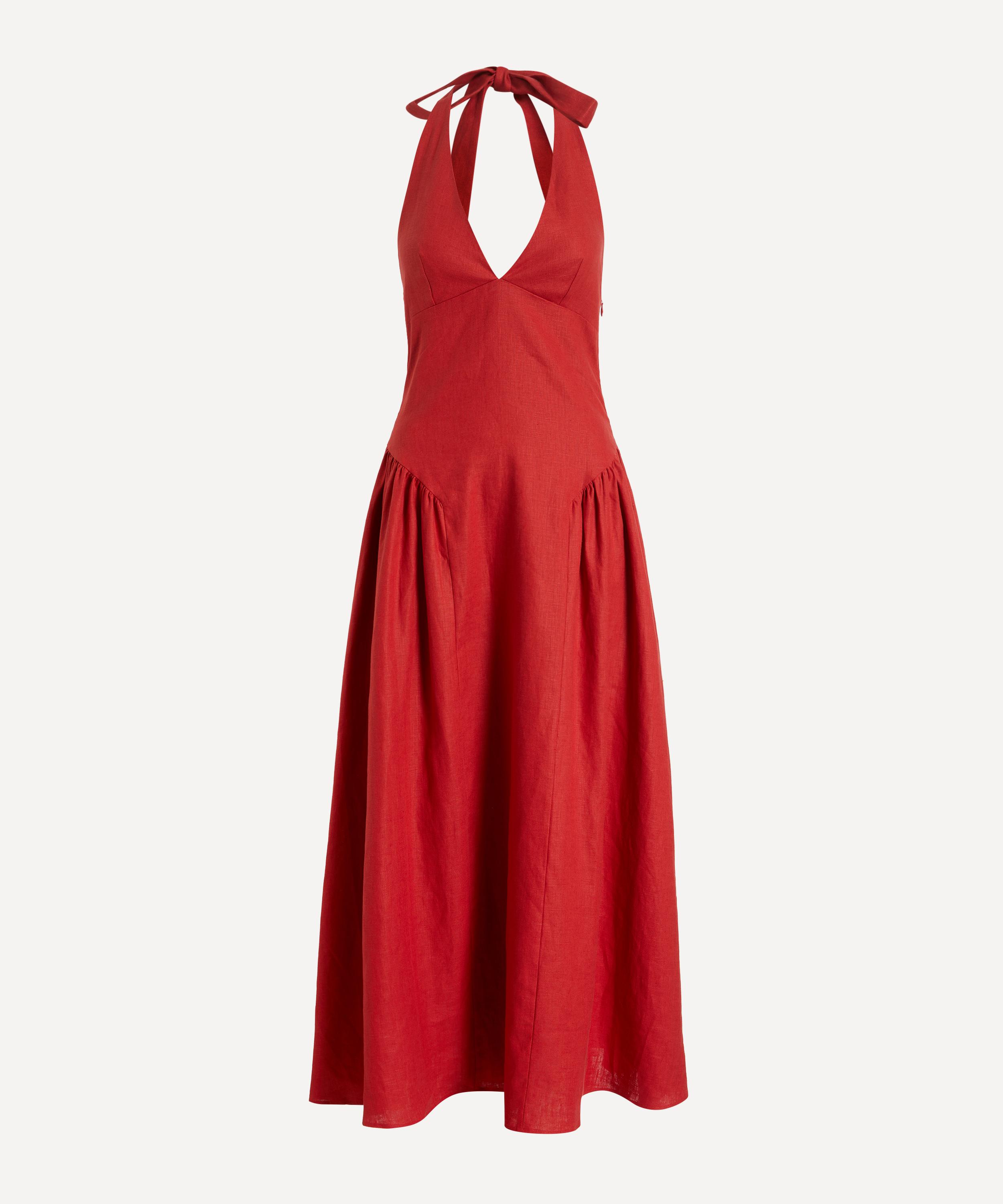 FAITHFULL - La Cala Red Midi Dress image number 0