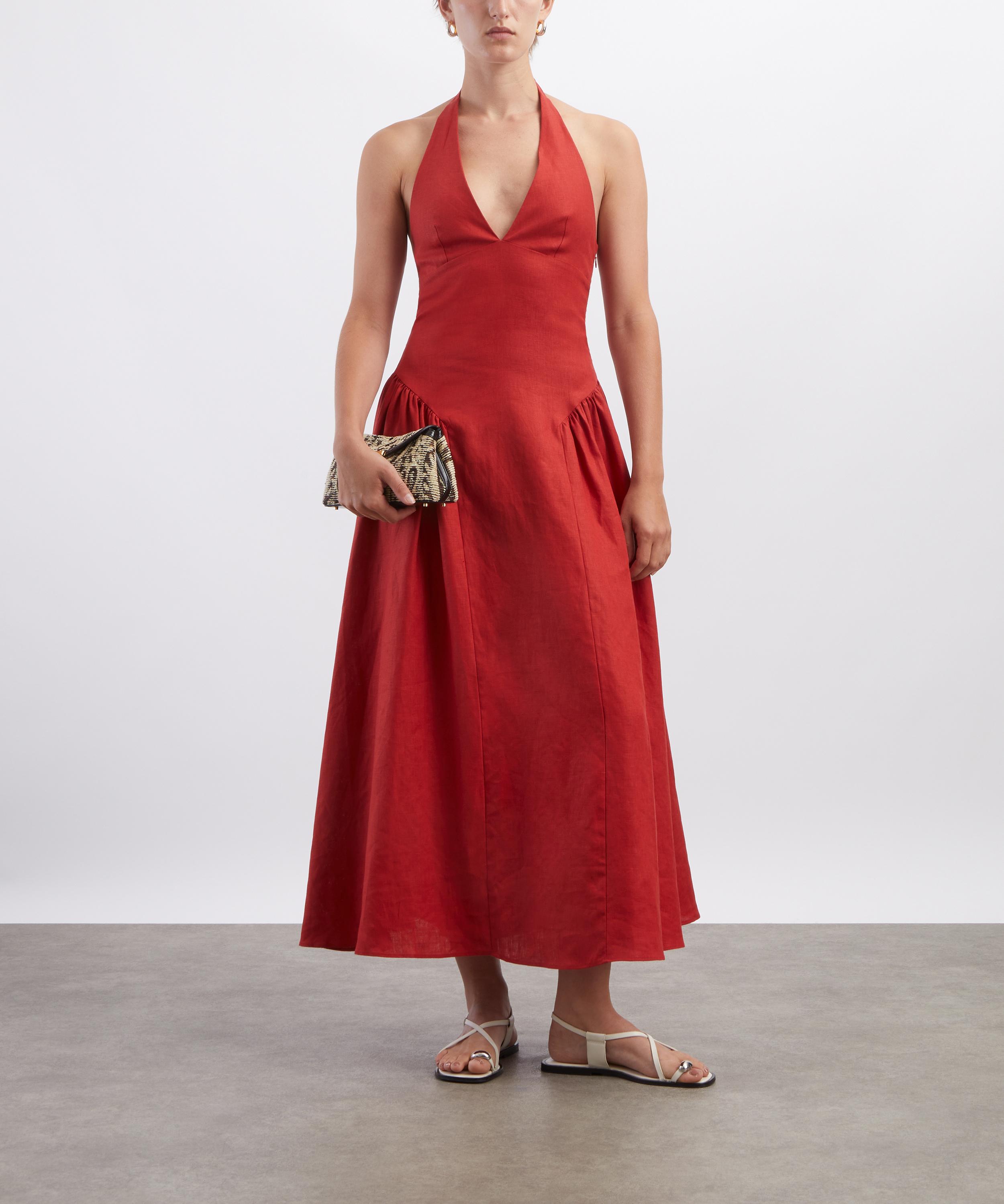 FAITHFULL - La Cala Red Midi Dress image number 1
