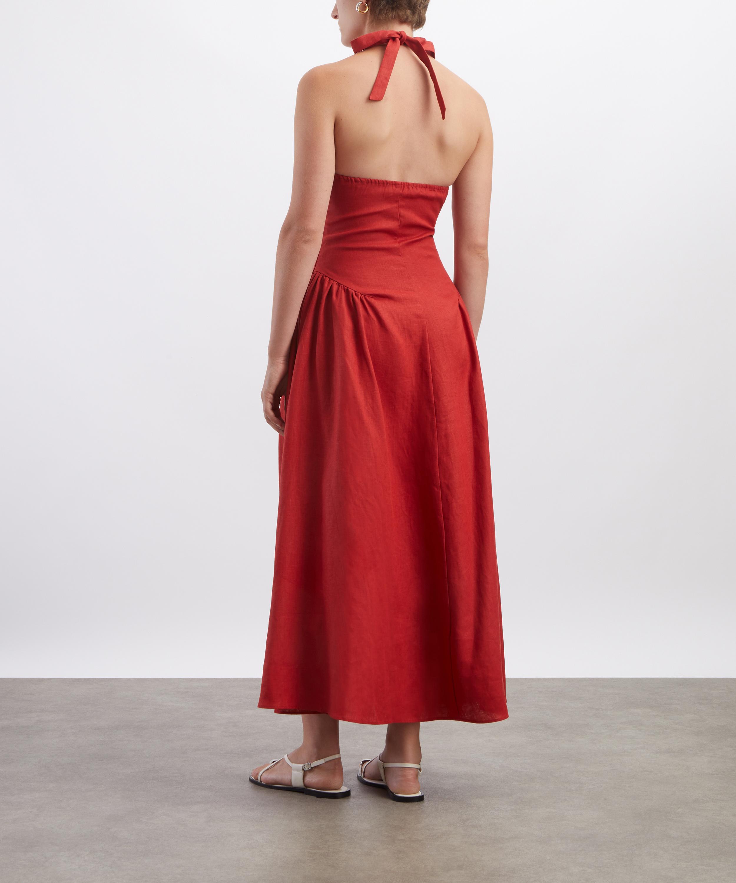 FAITHFULL - La Cala Red Midi Dress image number 3