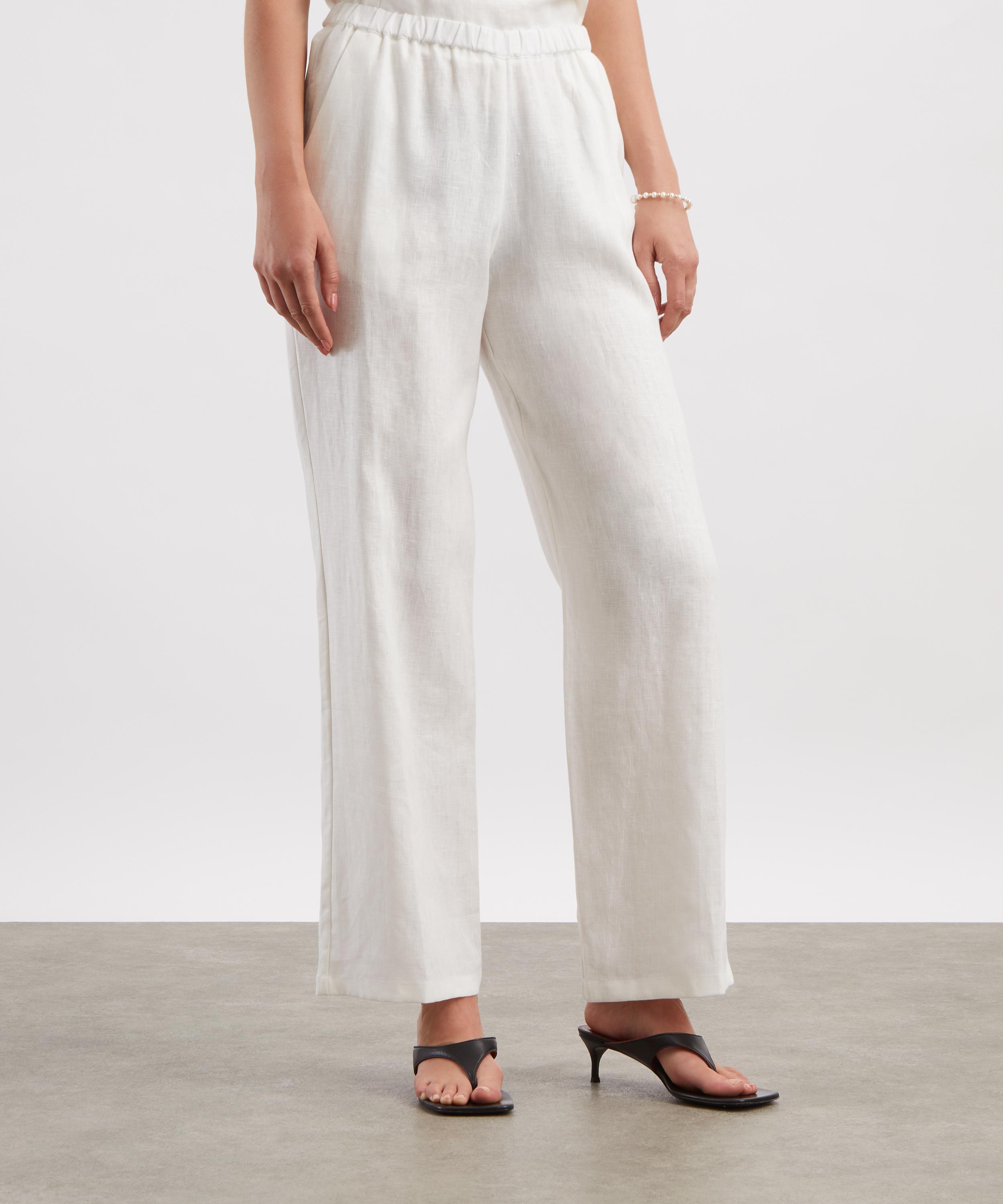 FAITHFULL - Capriola White Linen Trousers image number 2