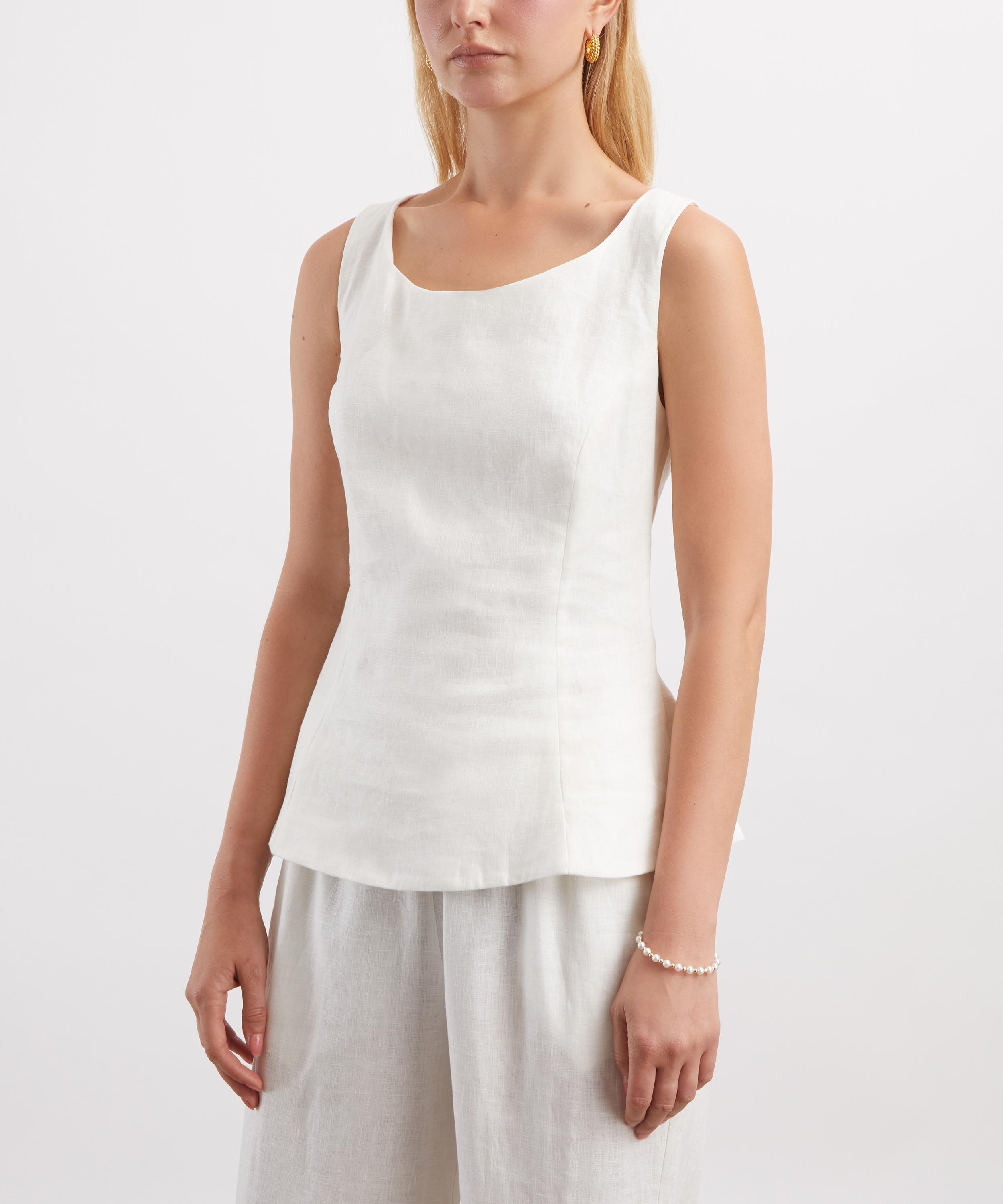 FAITHFULL - Iria White Linen Top image number 2