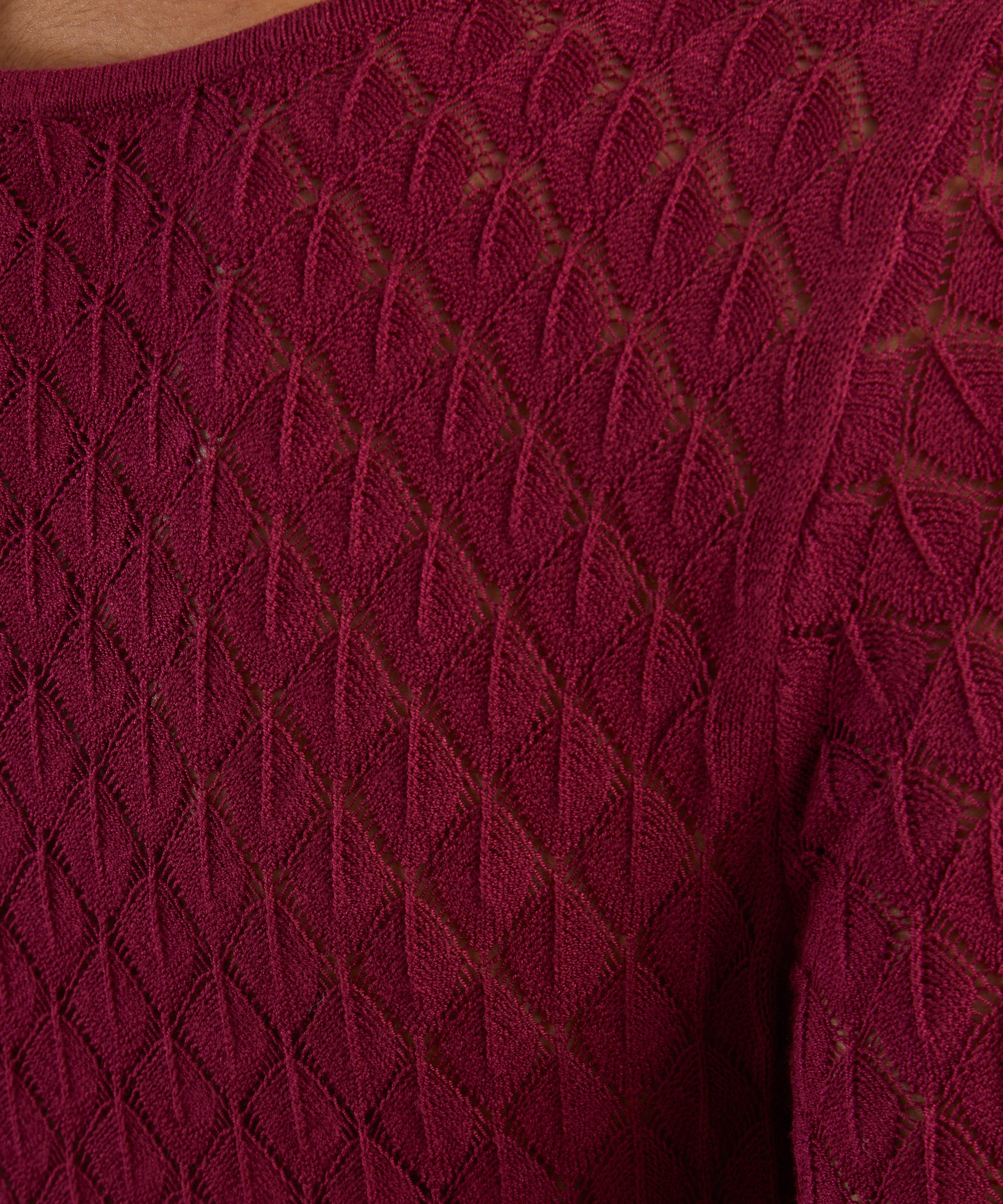 Away That Day - Havana Cassis Crochet Mini Dress&nbsp; image number 4