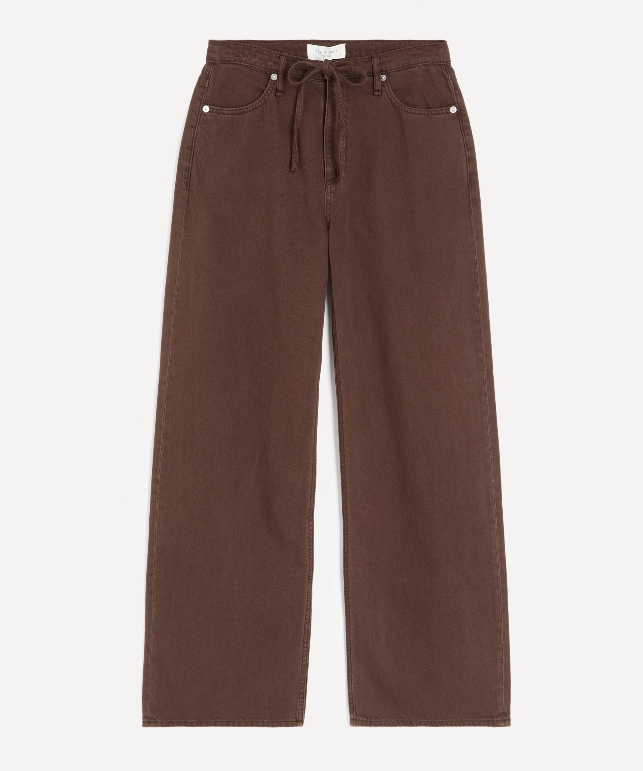 Rag & Bone - Phoebe Drawstring Wide-Leg Jeans in Dark Brown