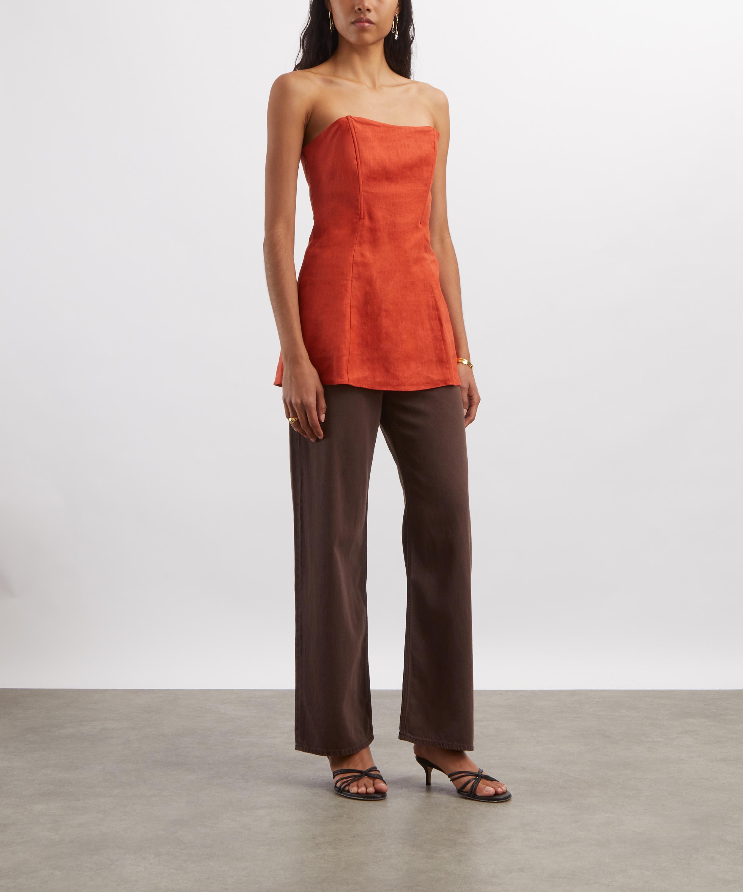 Rag & Bone - Phoebe Drawstring Wide-Leg Jeans in Dark Brown image number 1