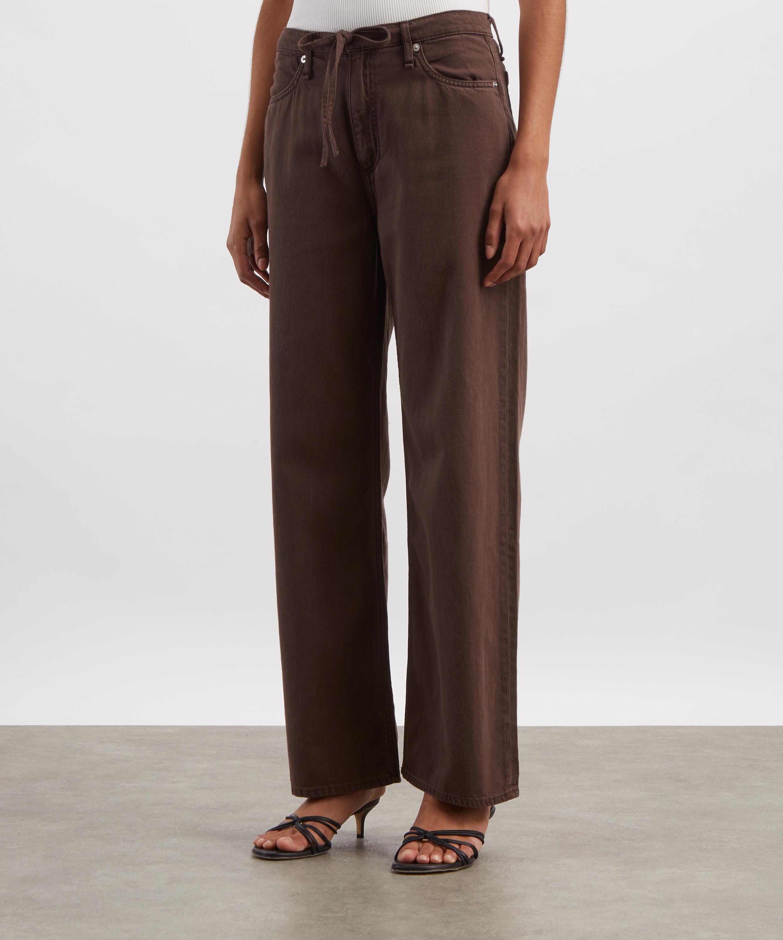 Rag & Bone - Phoebe Drawstring Wide-Leg Jeans in Dark Brown image number 2