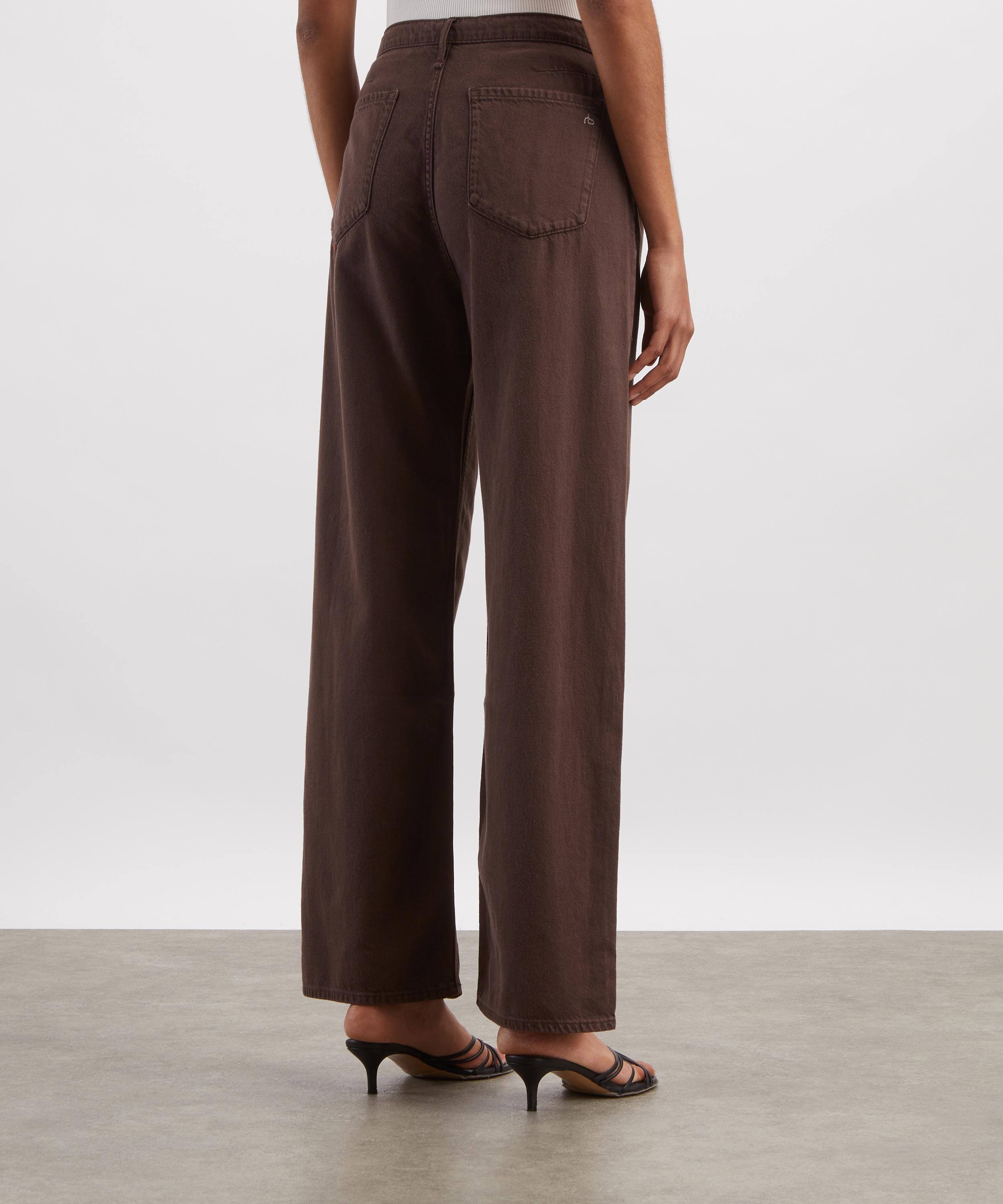 Rag & Bone - Phoebe Drawstring Wide-Leg Jeans in Dark Brown image number 3