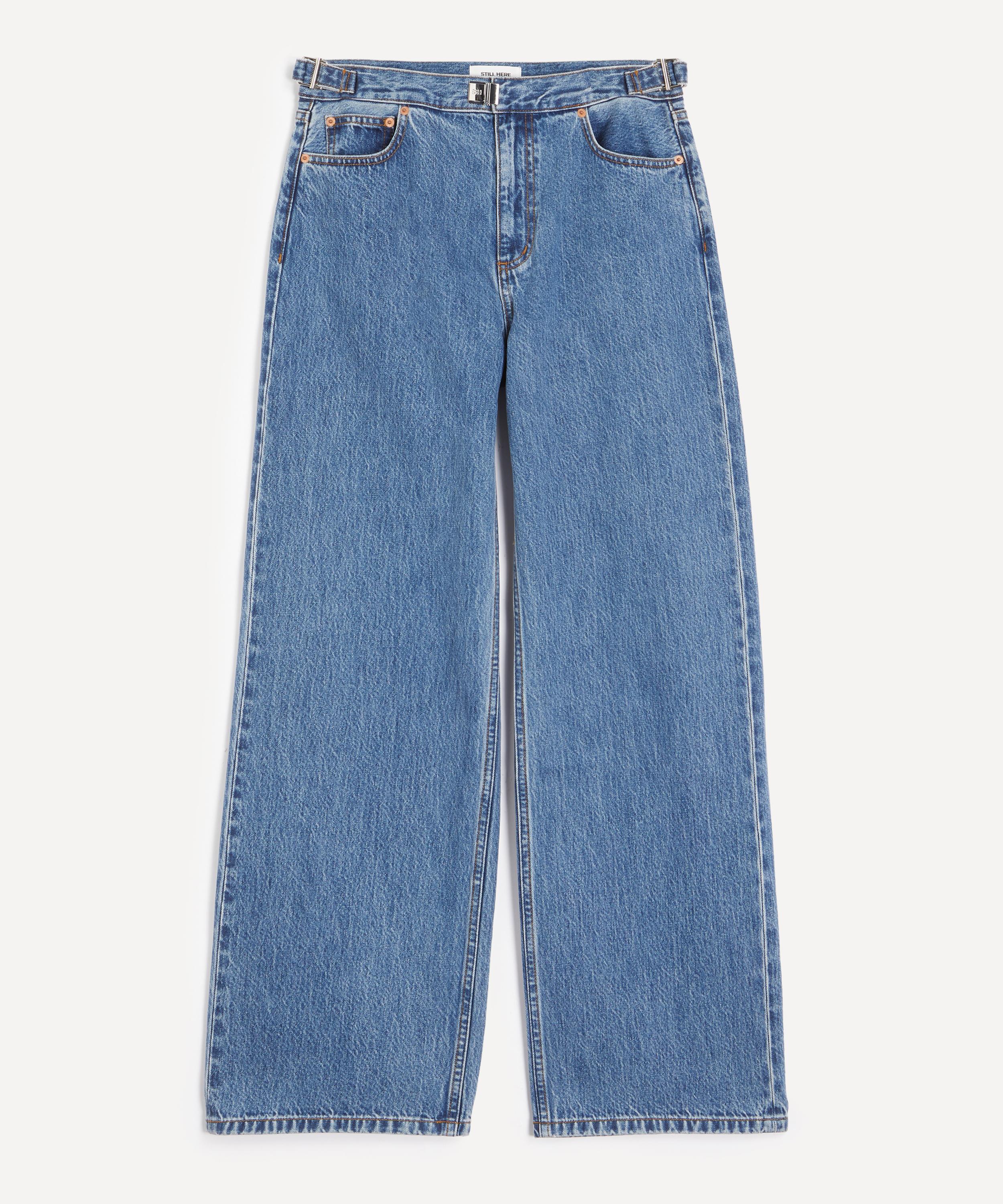 Still Here - Buckle Relaxed Jeans in Classic Blue