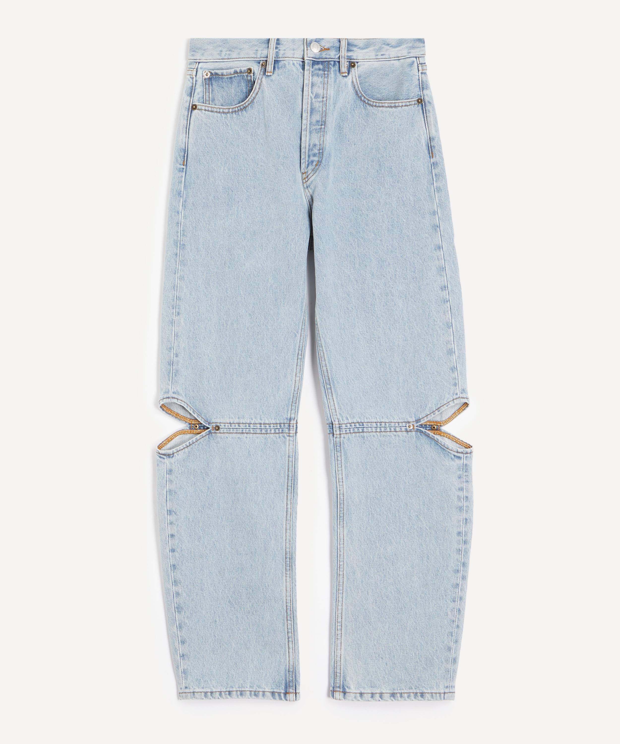 Still Here - Cowgirl Straight-Leg Cut-Out Jeans in Vintage Blue