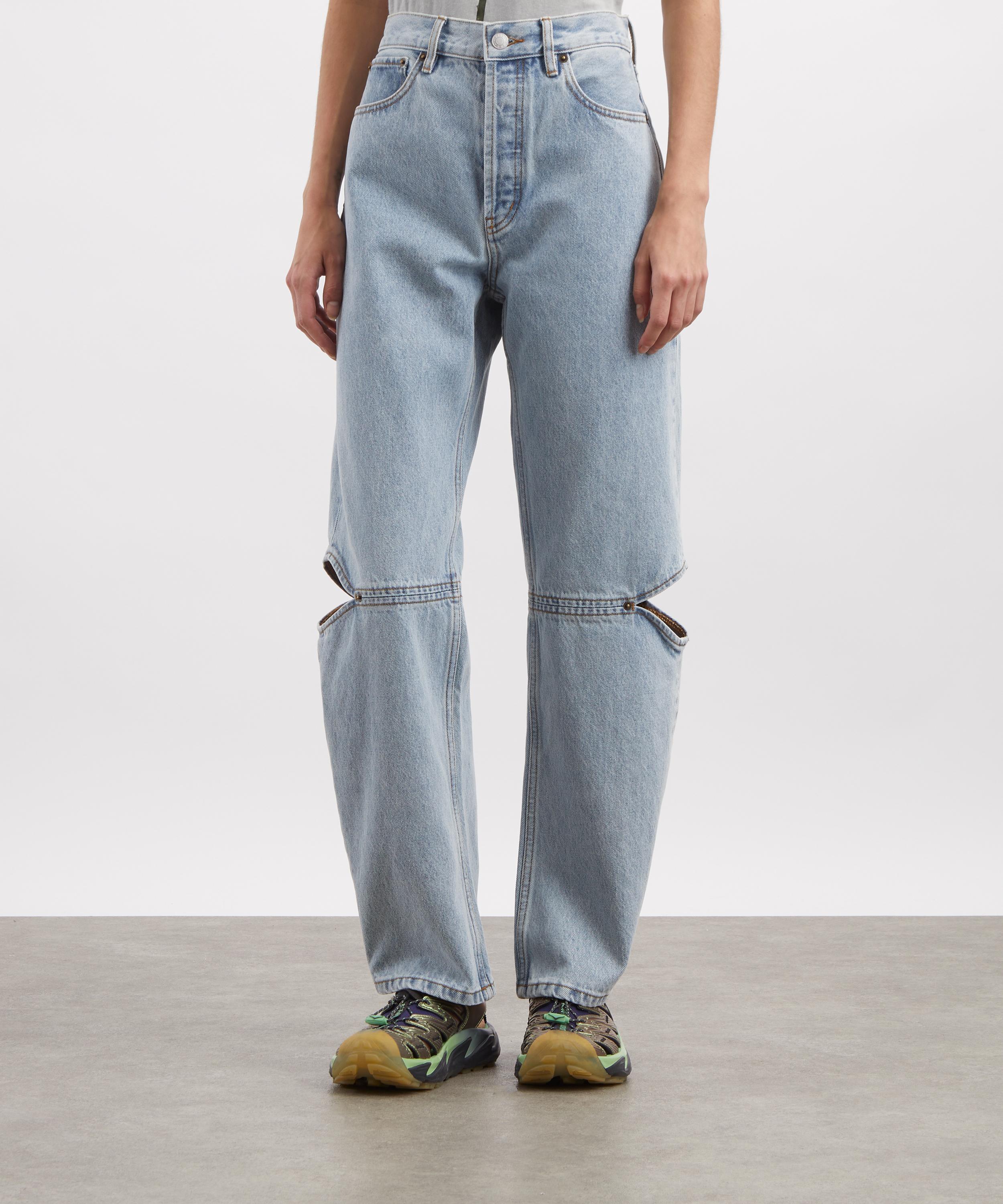 Still Here - Cowgirl Straight-Leg Cut-Out Jeans in Vintage Blue image number 2