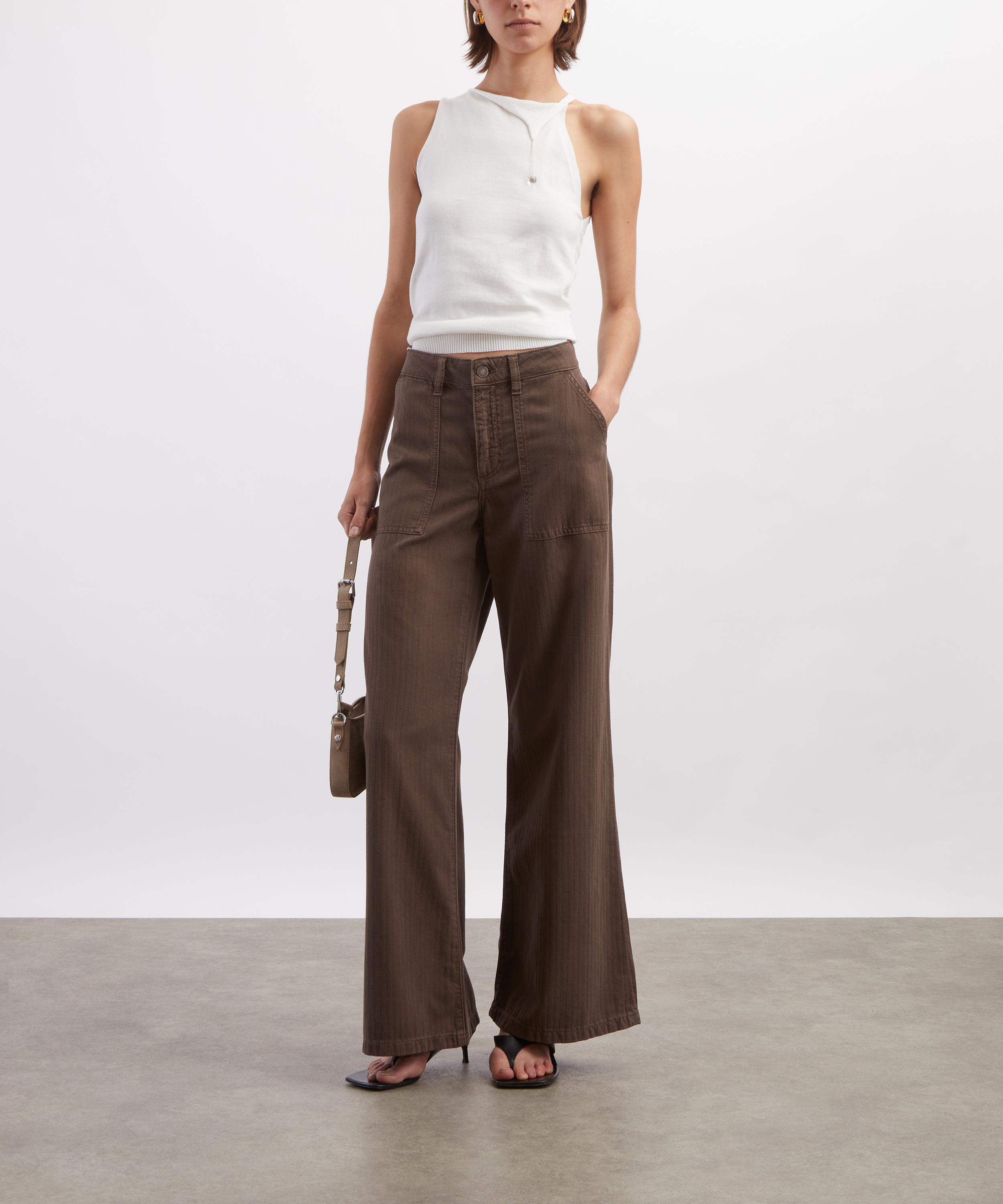 JEANERICA - Guell Flared Jeans in Chevron Brown image number 1