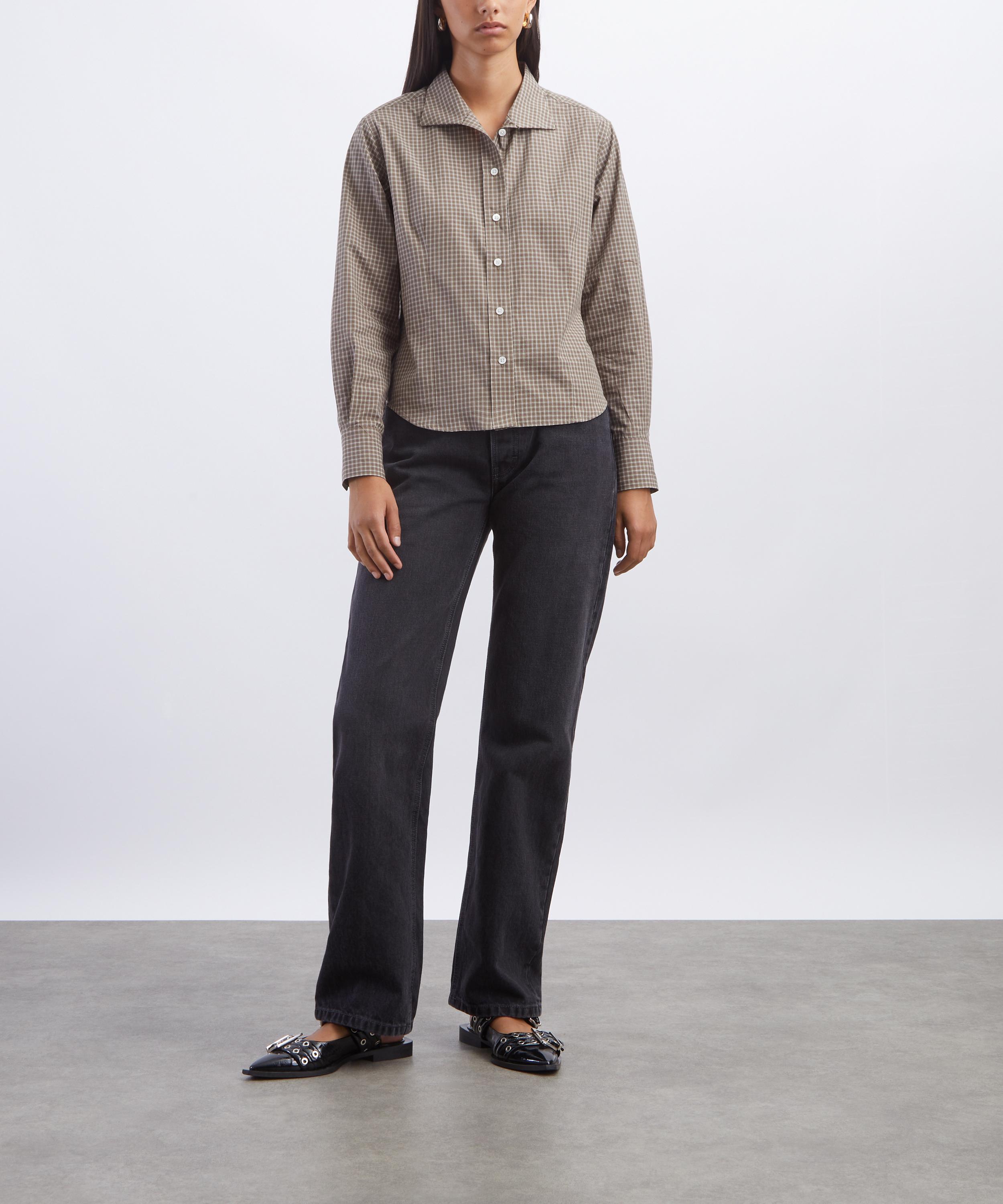 JEANERICA - Vera Brown Check Shirt image number 1