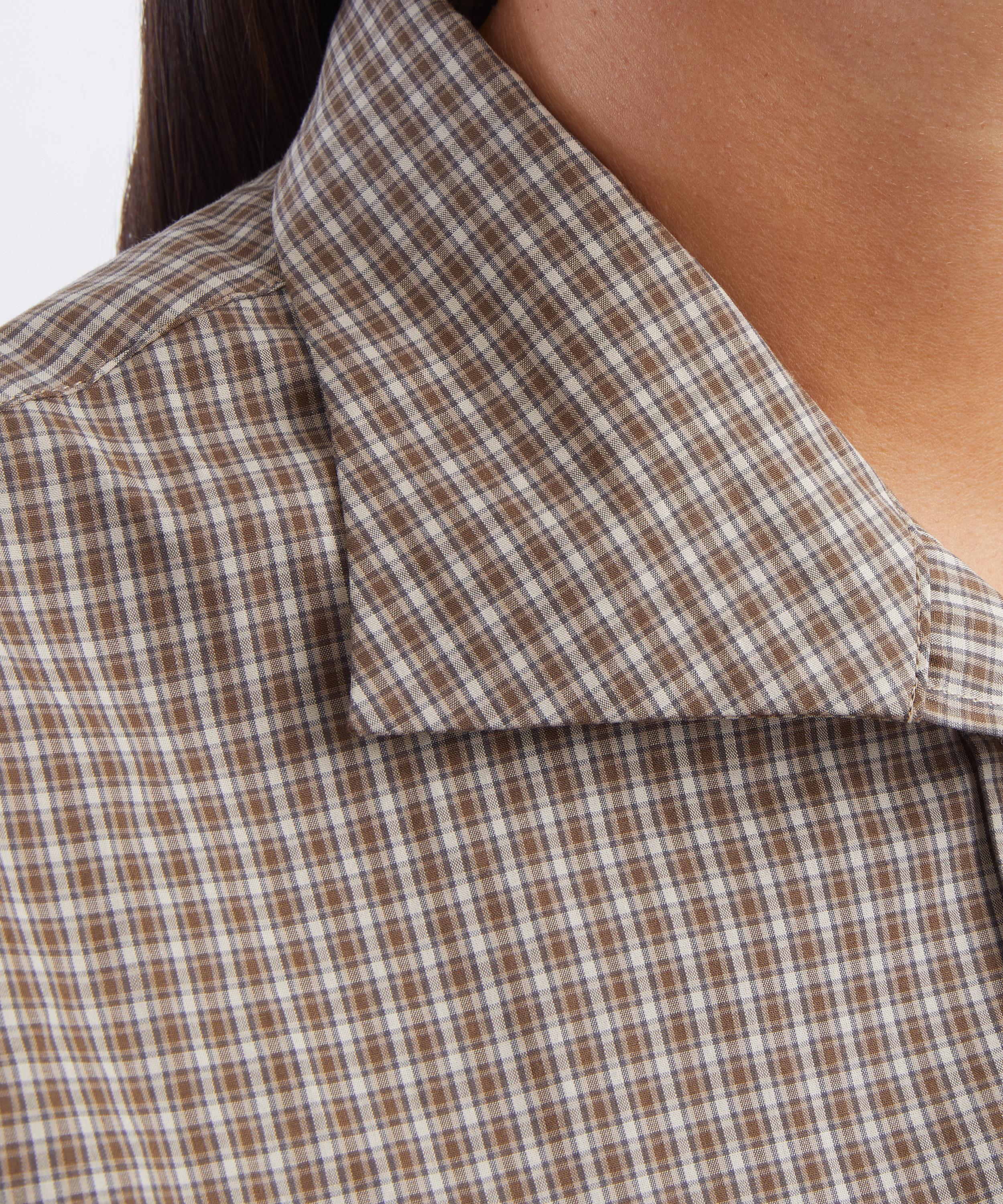 JEANERICA - Vera Brown Check Shirt image number 4