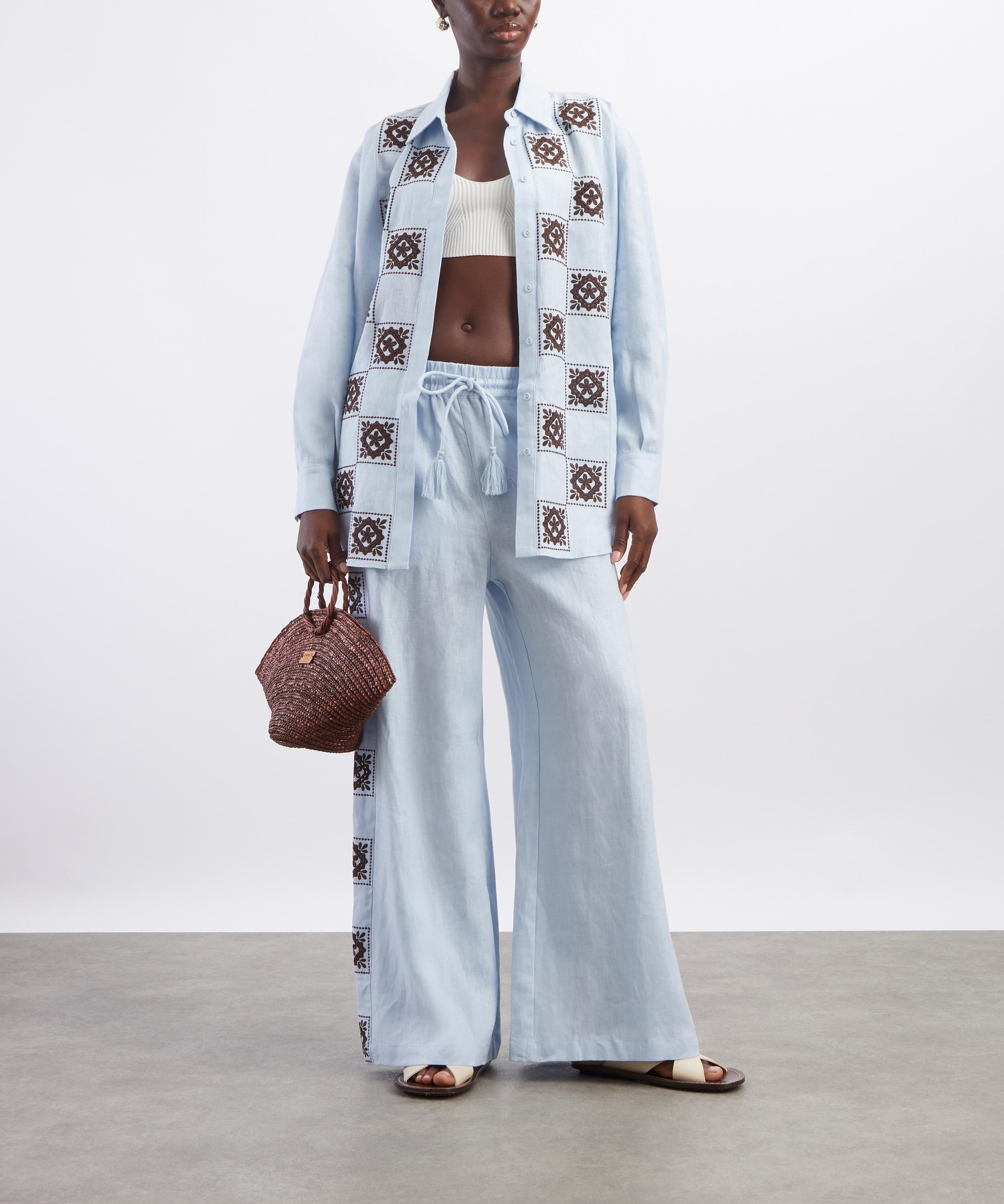 ALÉMAIS - Grace Relaxed Linen Wide-Leg Trousers image number 1