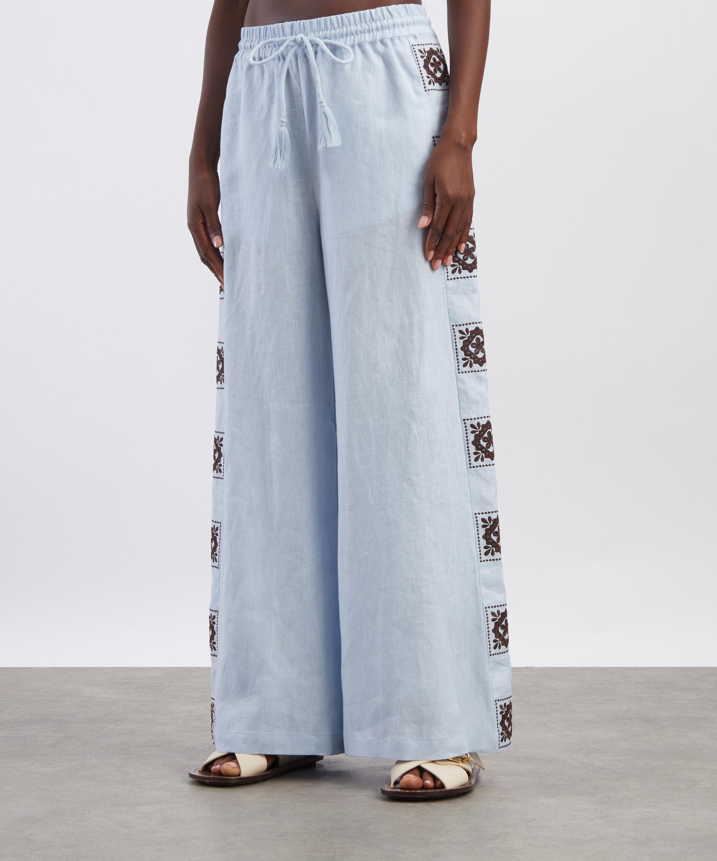 ALÉMAIS - Grace Relaxed Linen Wide-Leg Trousers image number 2