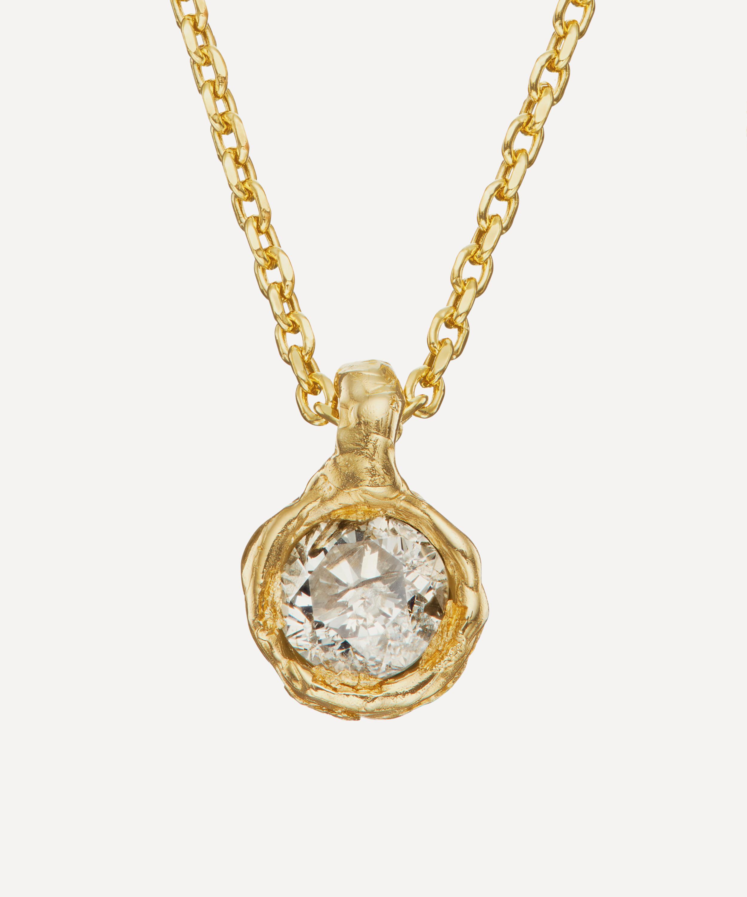 Ellis Mhairi Cameron - 14ct Gold X Old Cut Diamond Nugget Pendant Necklace