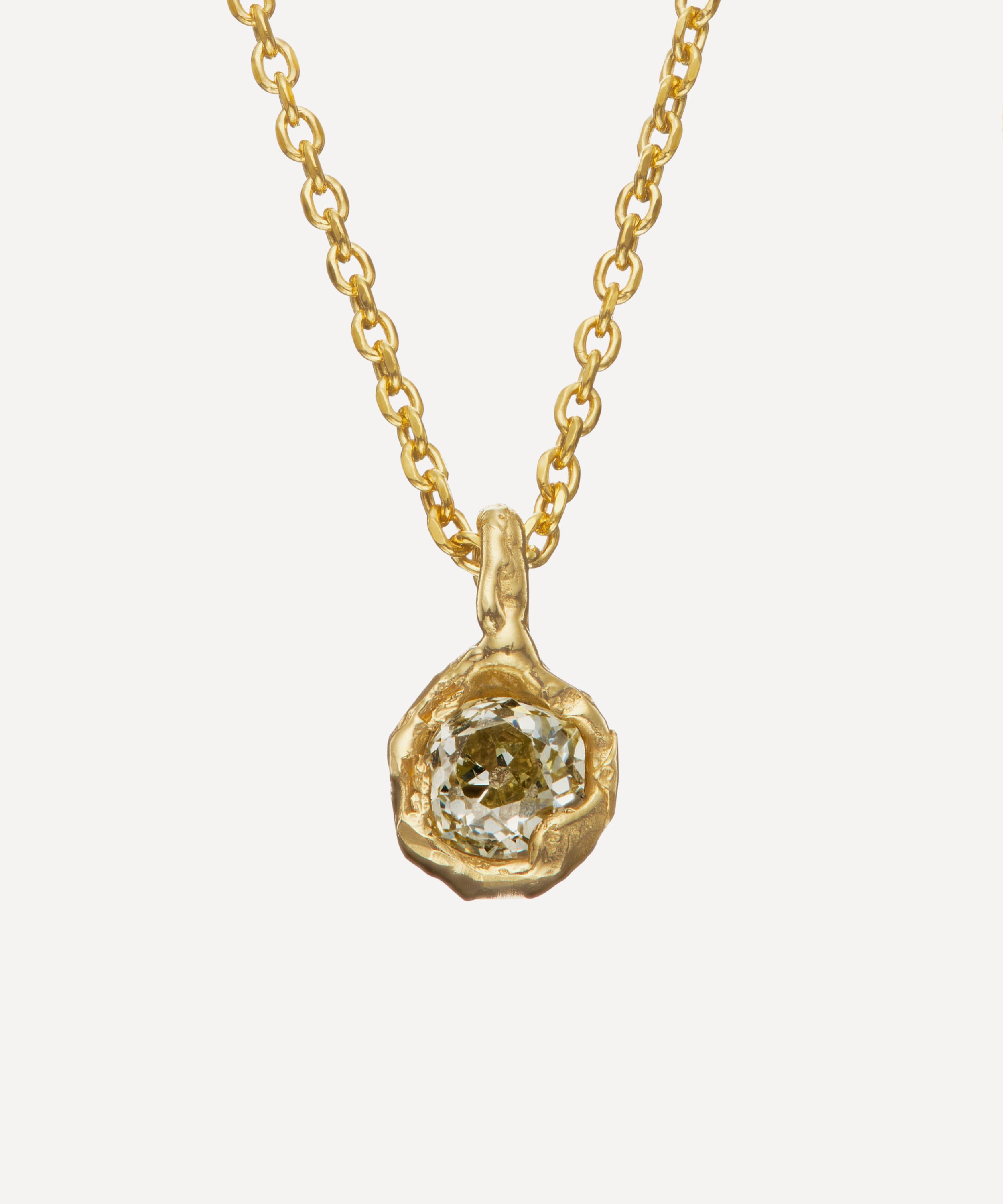 Ellis Mhairi Cameron - 14ct Gold IV Old Cut Diamond Nugget Pendant Necklace