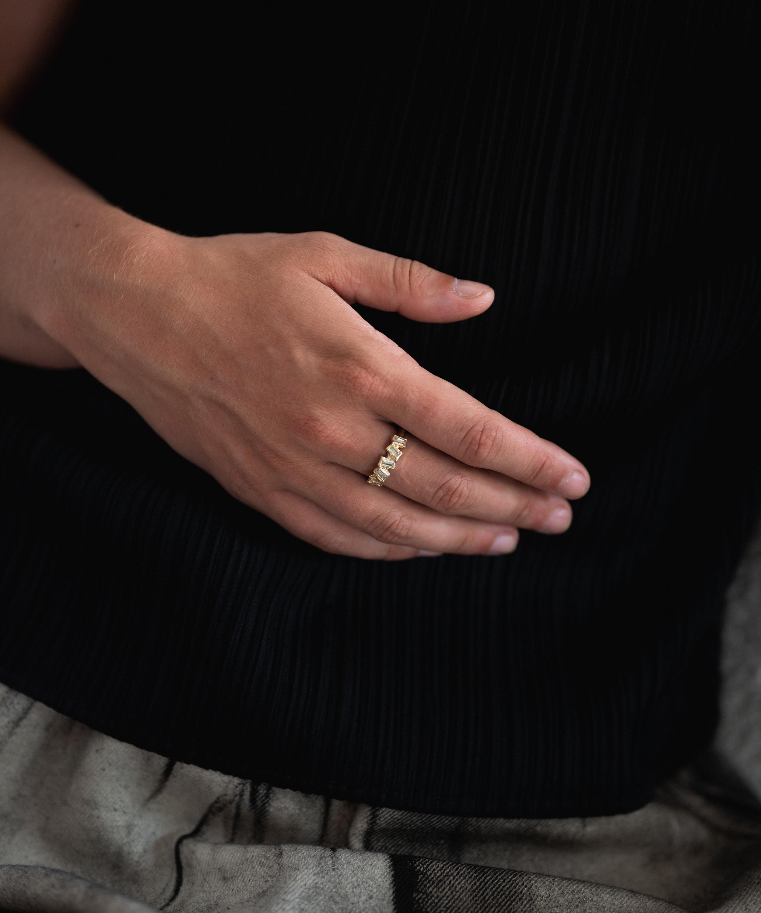 Ellis Mhairi Cameron - 14ct Gold Armach Diamond Half Eternity Ring image number 1