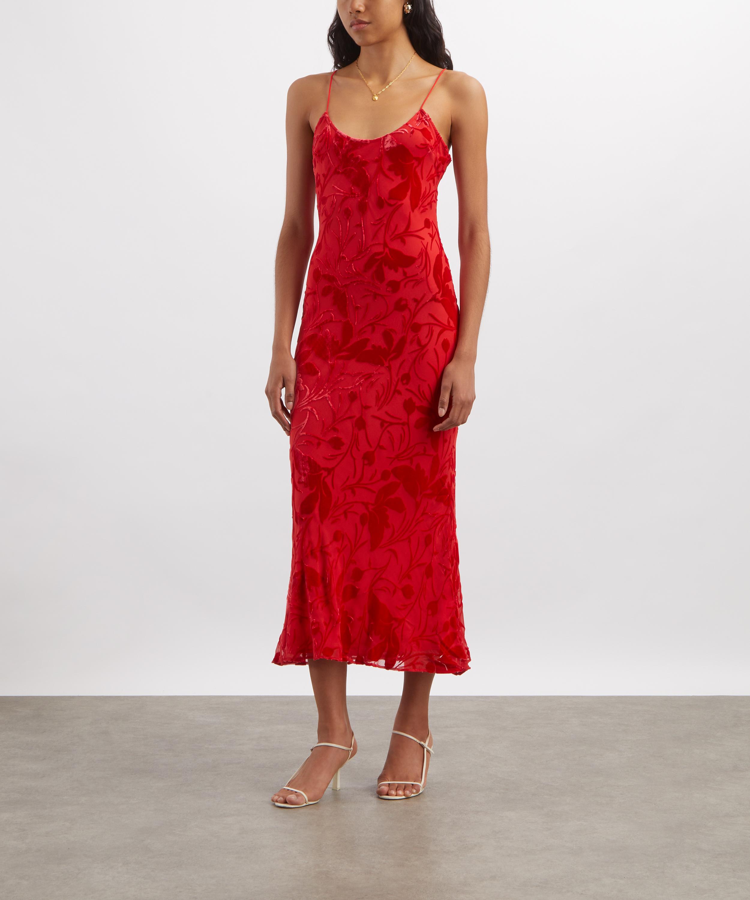 Rat & Boa - Evi Red Devor&eacute; Dress image number 2
