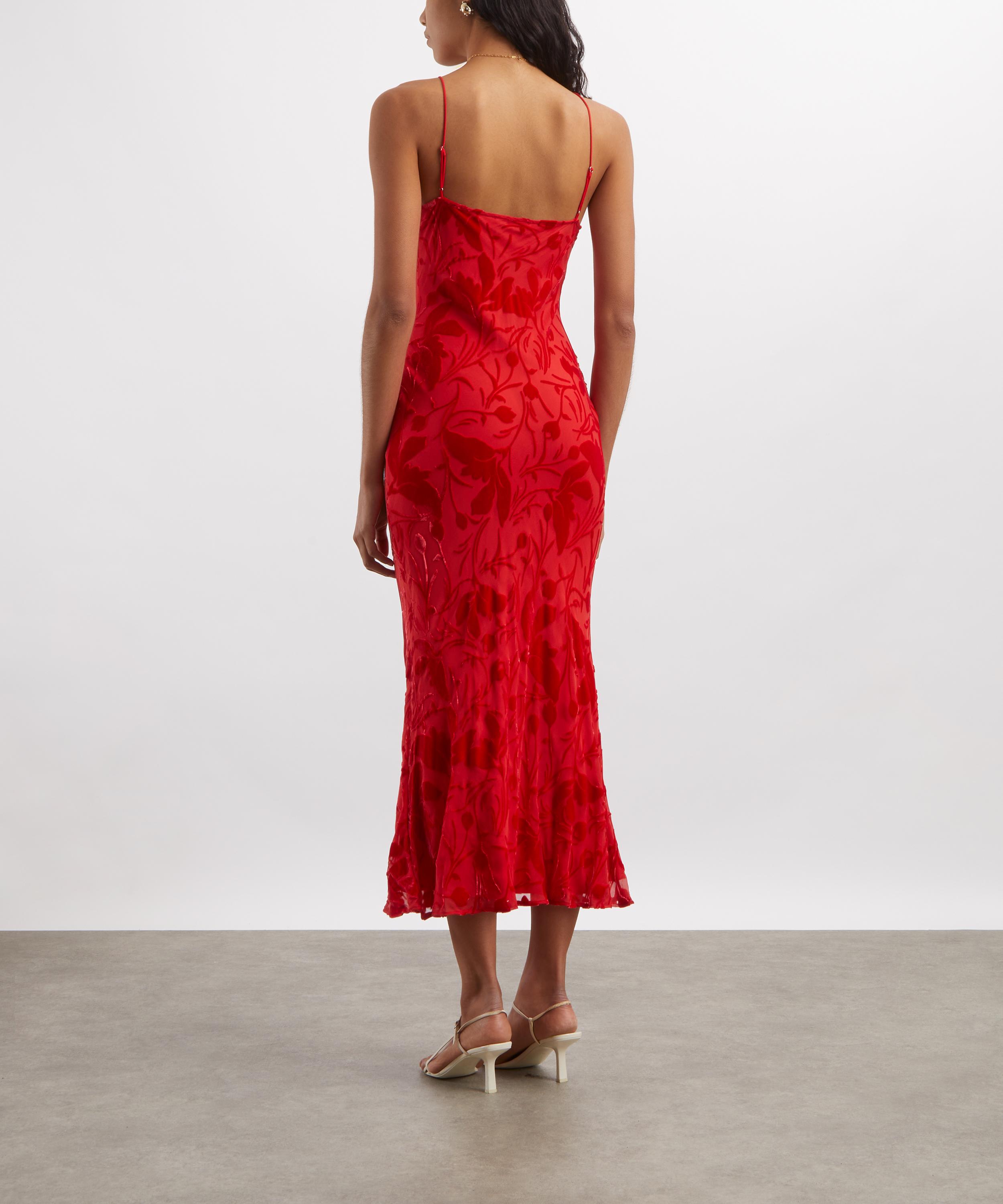 Rat & Boa - Evi Red Devor&eacute; Dress image number 3
